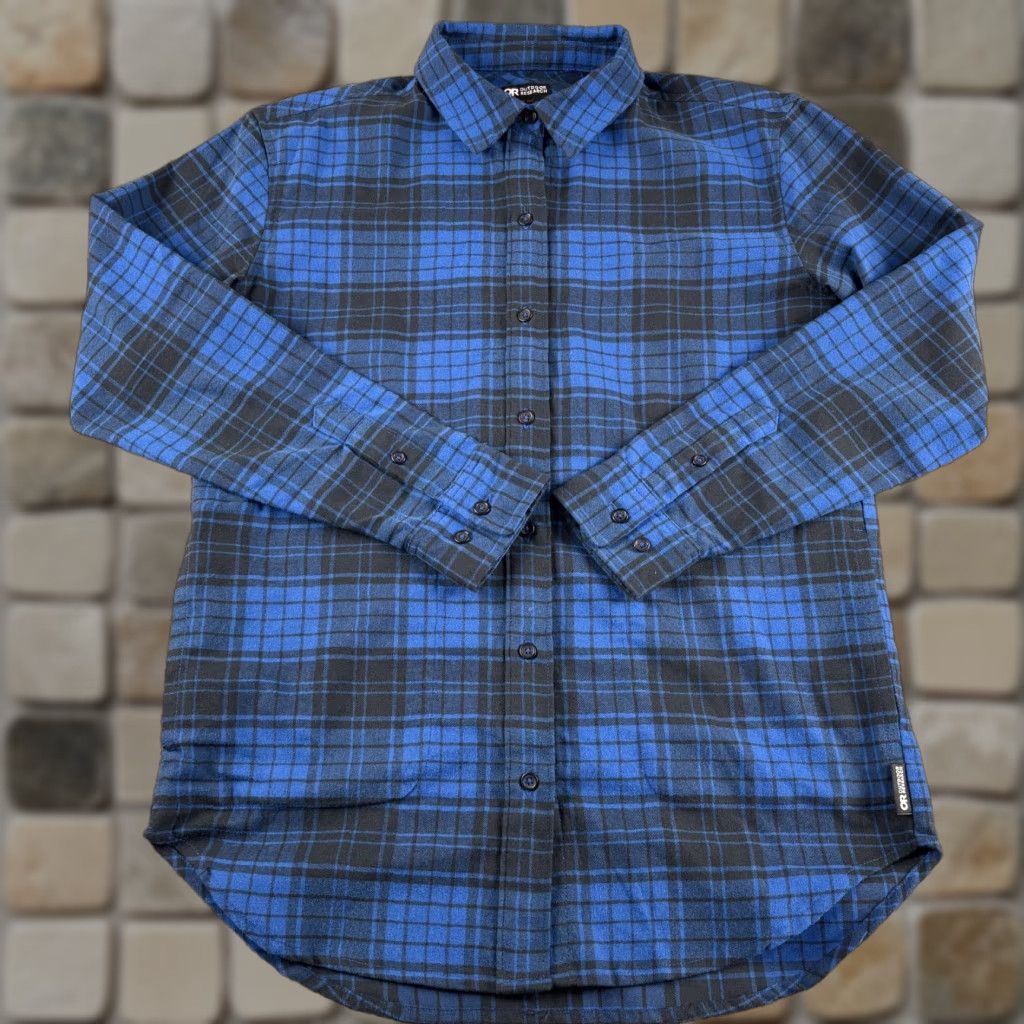 Outdoor Research Outdoor Research Kulshan Flannel Shirt Women's Small Blue Black Plaid Button Up Size S / US 4 / IT 40 - 1 Thumbnail