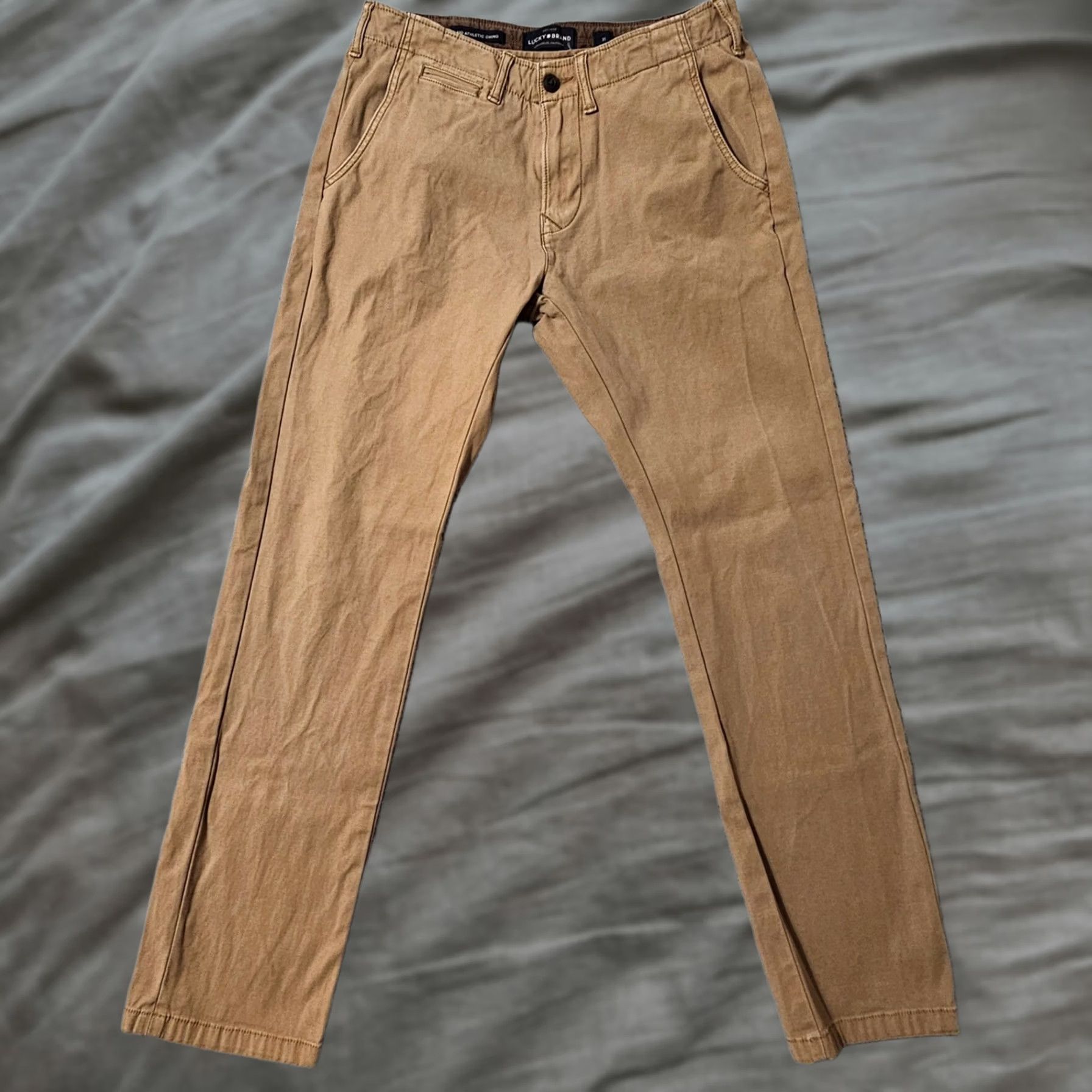 Lucky Brand Lucky Brand Athletic Fit Pants Mens 31x31 Brown Chino Inseam 31 Regular Mens Brown Chino 31x31 Size US 31 - 1 Thumbnail