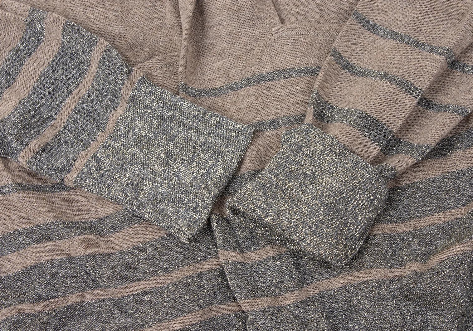 Kolor Glitter Striped Buttonless Knit Cardigan in Mocha Size US S / EU 44-46 / 1 - 5 Thumbnail