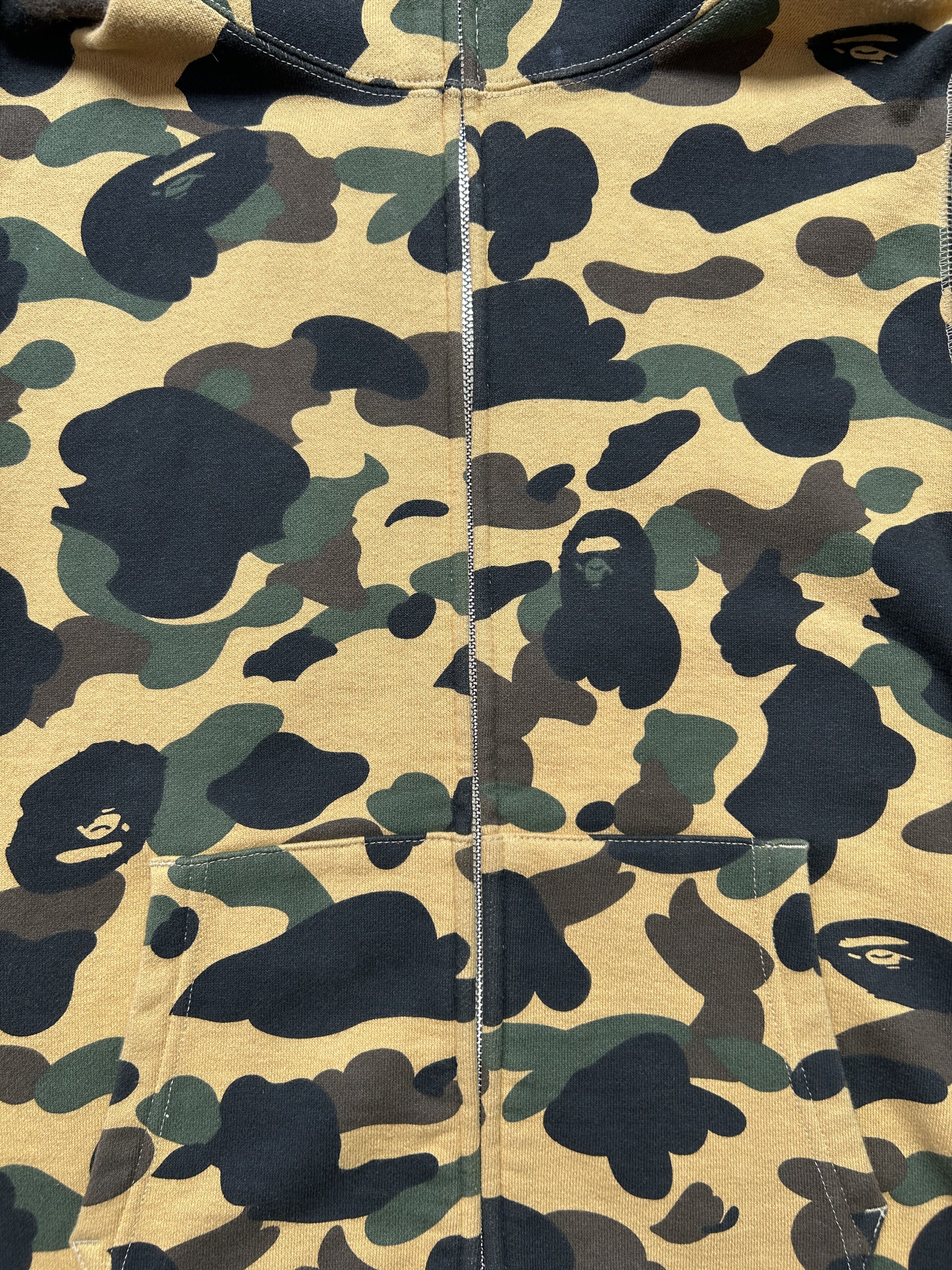 Bape A Bathing Ape 1st Camo Yellow Shark Full Zip Hoodie [Size S] Size US S / EU 44-46 / 1 - 7 Thumbnail
