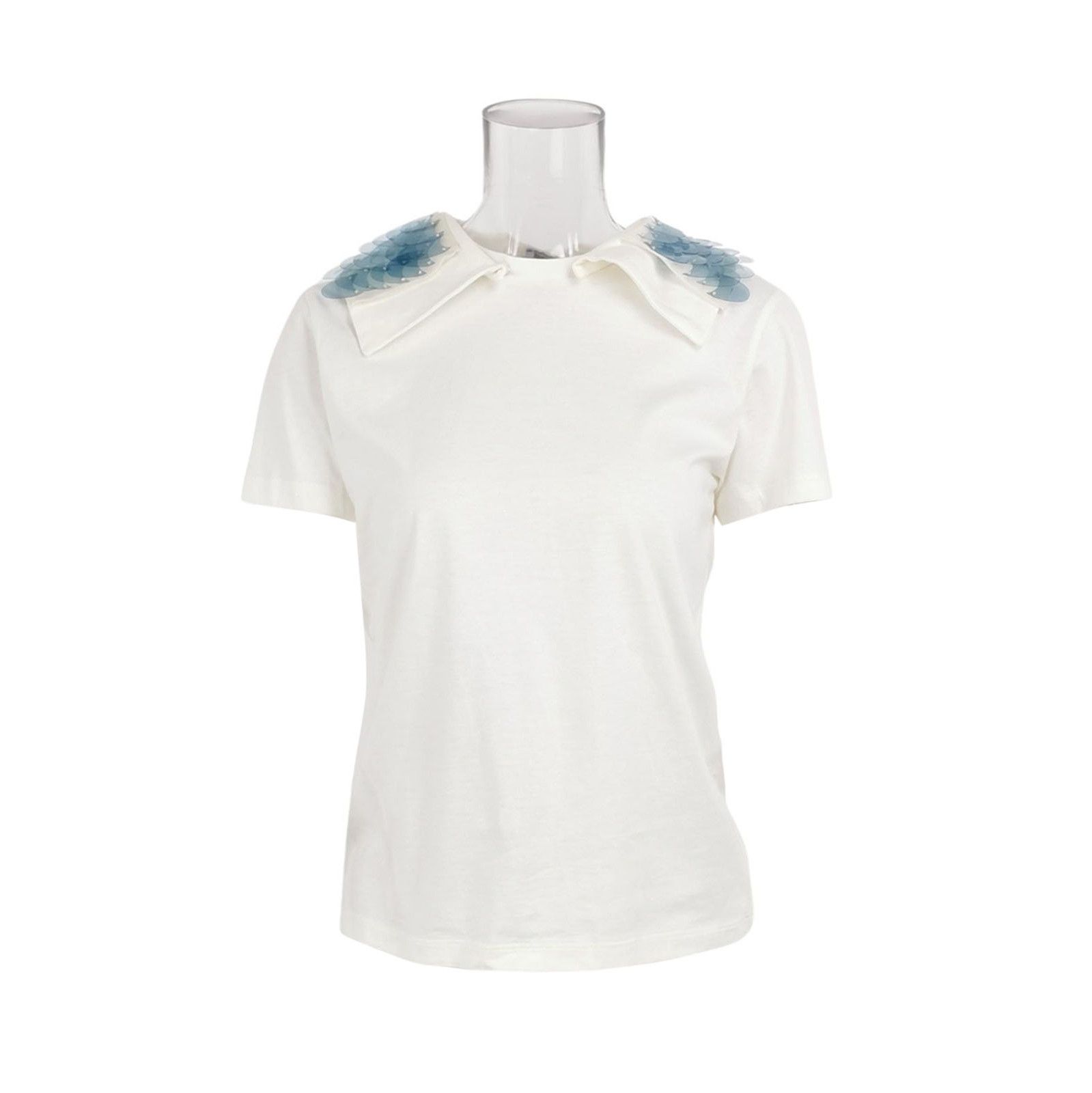 Prada Prada Cotton Short Sleeve T-Shirt with Collar 0089 Size M / US 6-8 / IT 42-44 - 1 Thumbnail