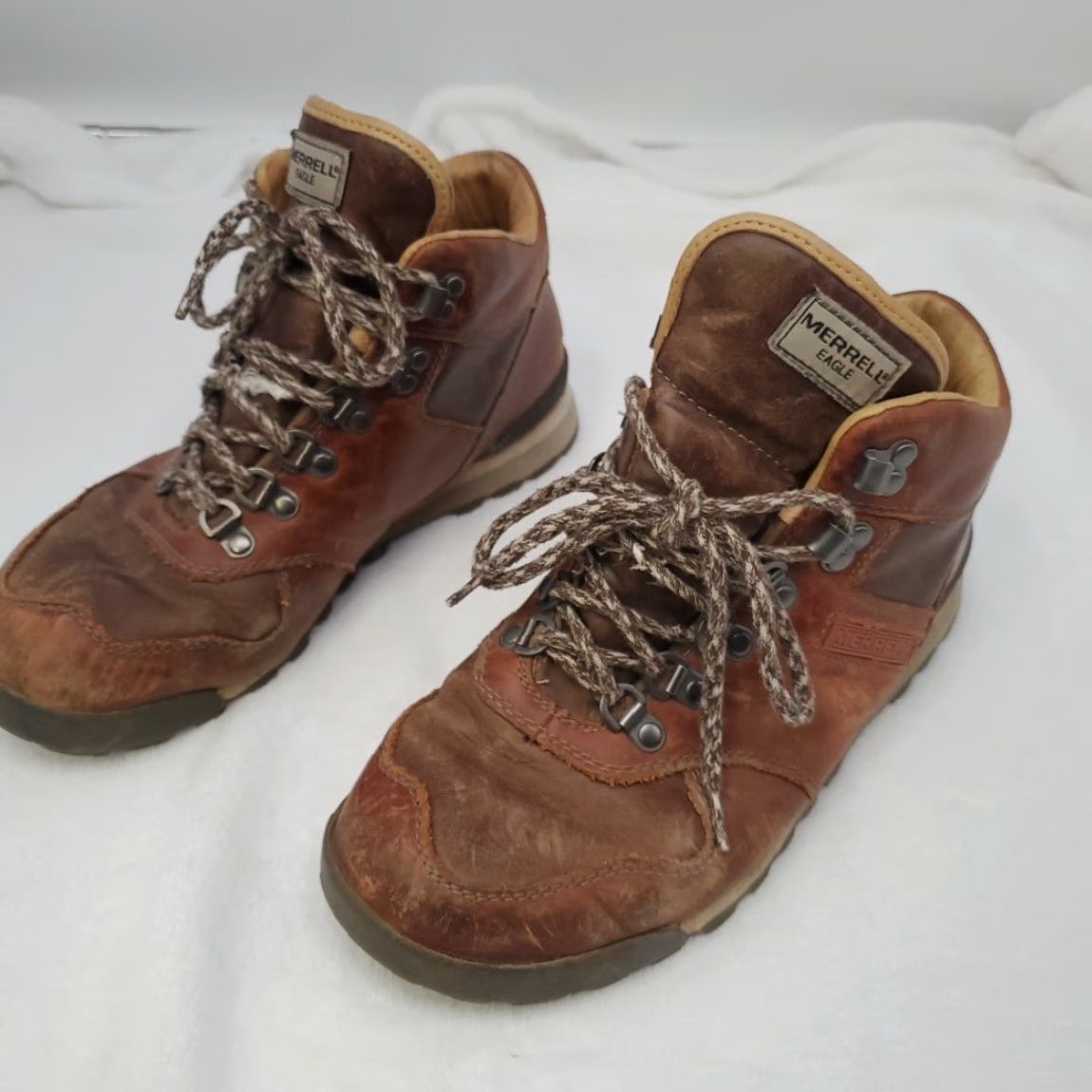 Merrell Merrell Eagle Luxe Sunned Hiking Boots Mens 7.5 Brown Leather Waterproof Ankle Shaft Suede Boots Vintage Style Size US 8 / EU 41 - 4 Thumbnail