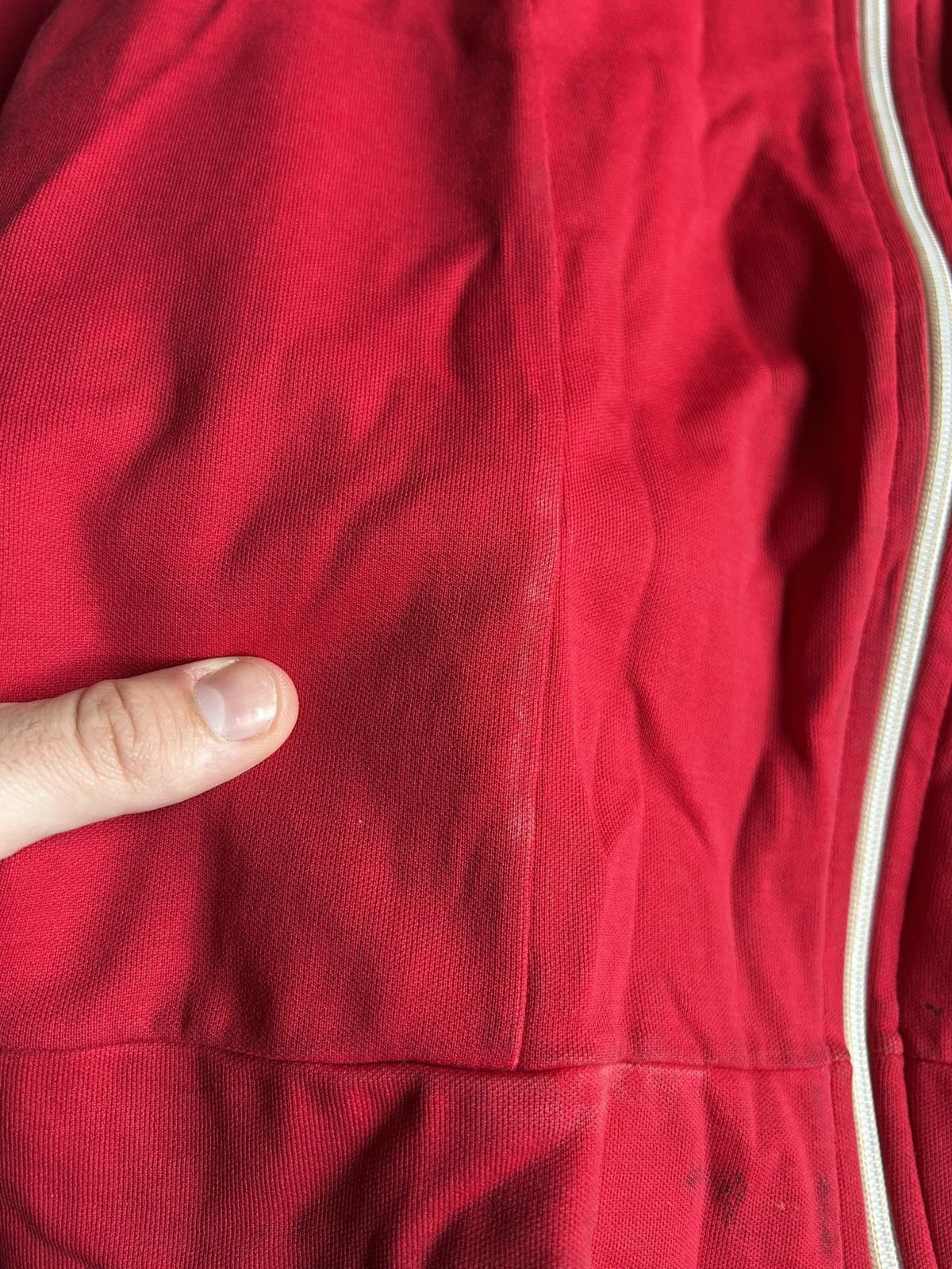 Adidas × Vintage Vintage 90s Adidas Zip Up Hoodie Red Y2K Streetwear Style Size US S / EU 44-46 / 1 - 7 Thumbnail