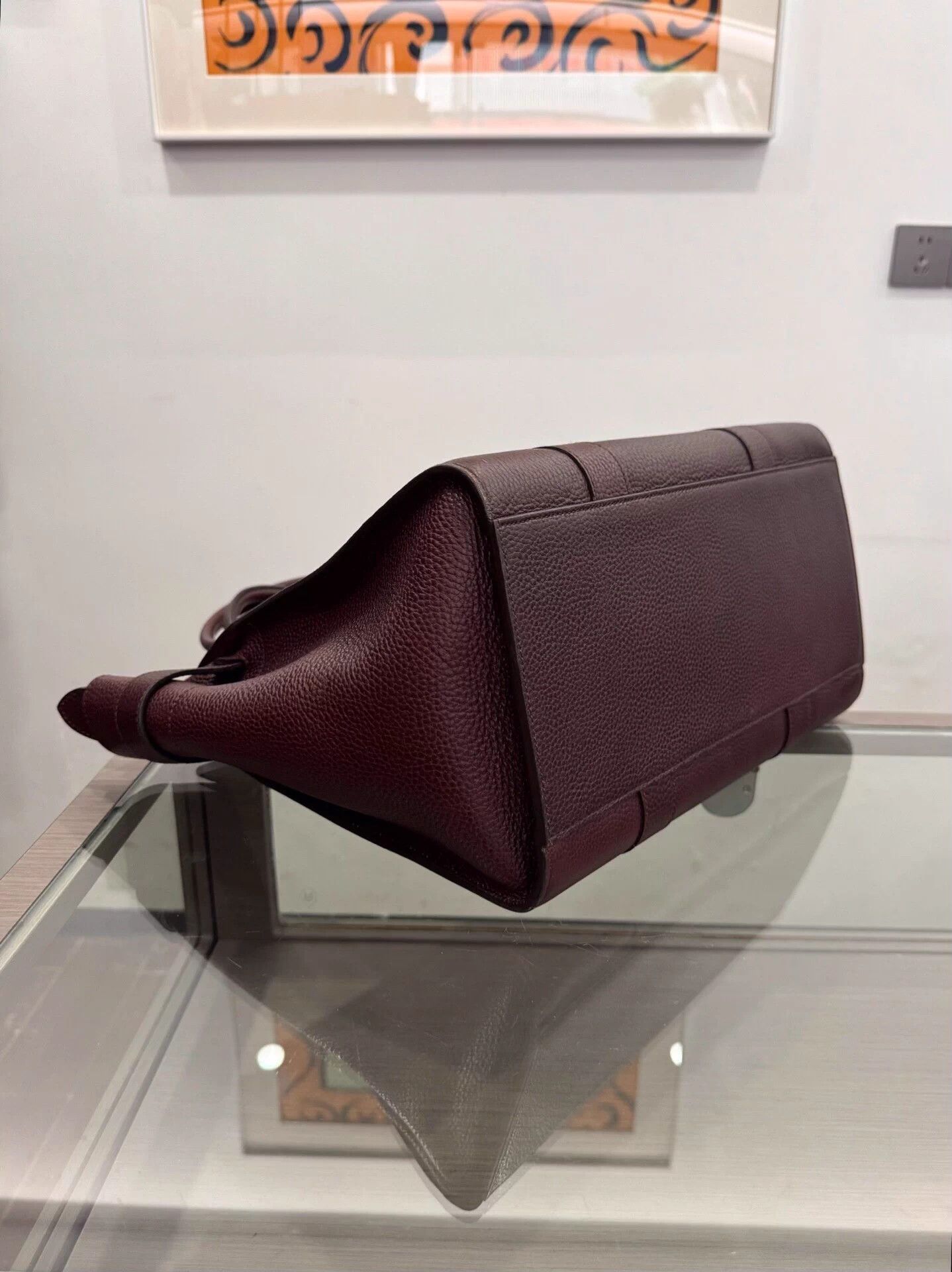 Mulberry Mulberry Bayswater Burgundy Gold Kelly Clasp Satchel Size ONE SIZE - 6 Thumbnail