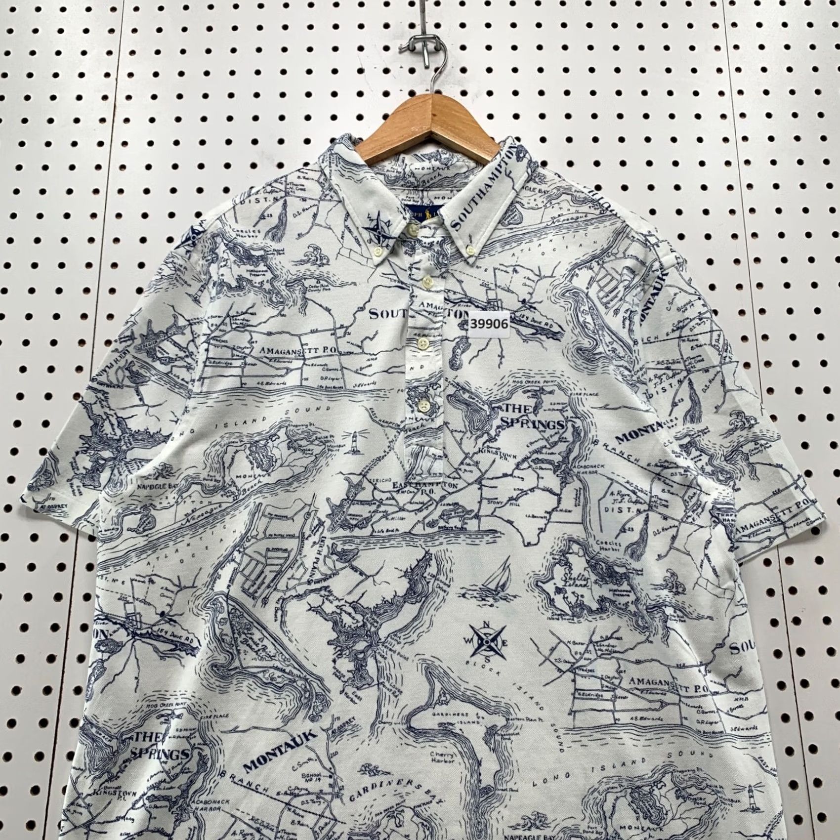 Ralph Lauren VINTAGE Ralph Lauren Shirt Mens XL White Collared Polo Hampton All Over Print 5x28 Size US XL / EU 56 / 4 - 6 Thumbnail