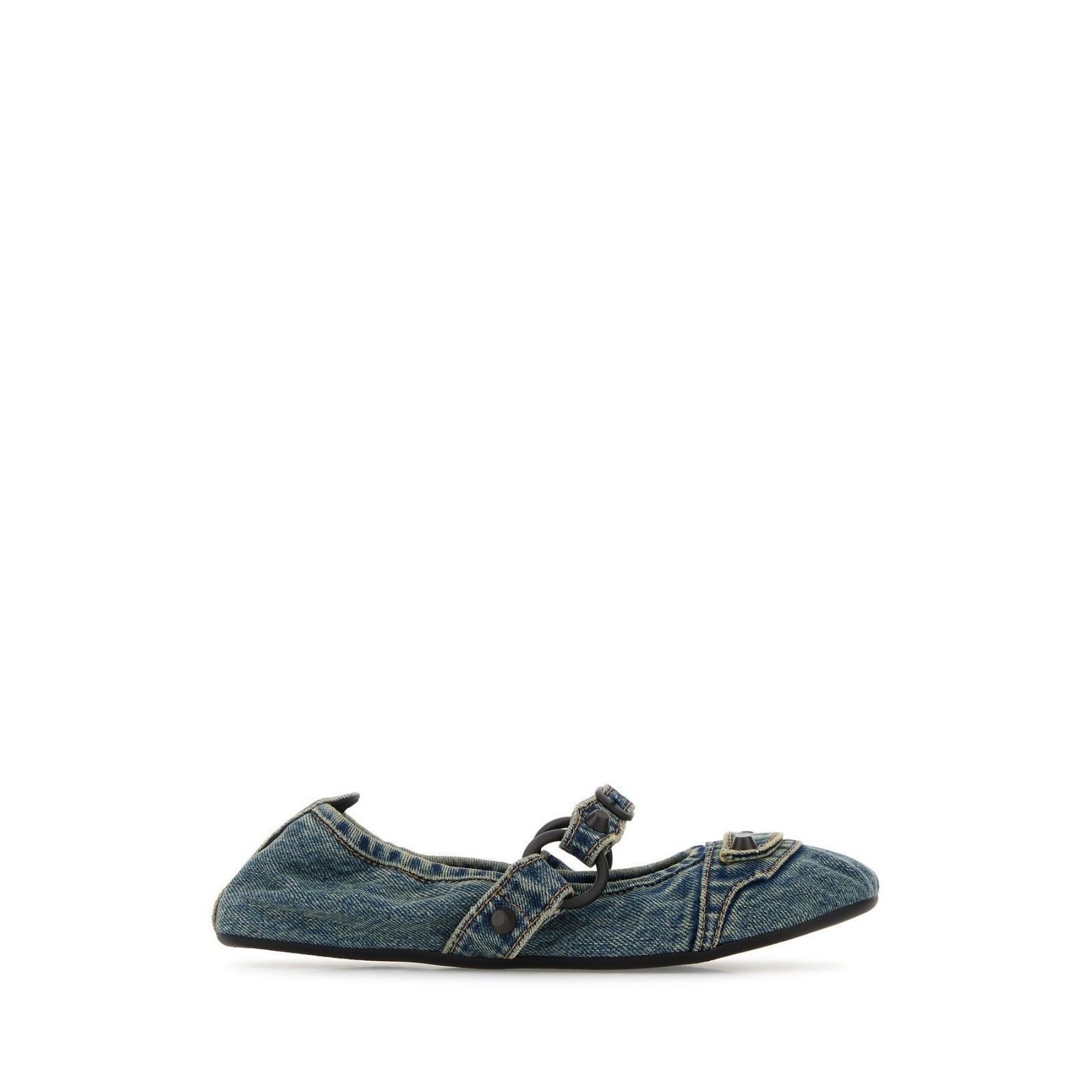 BALENCIAGA City Blue Denim Ballerina Flats New & Authentic (