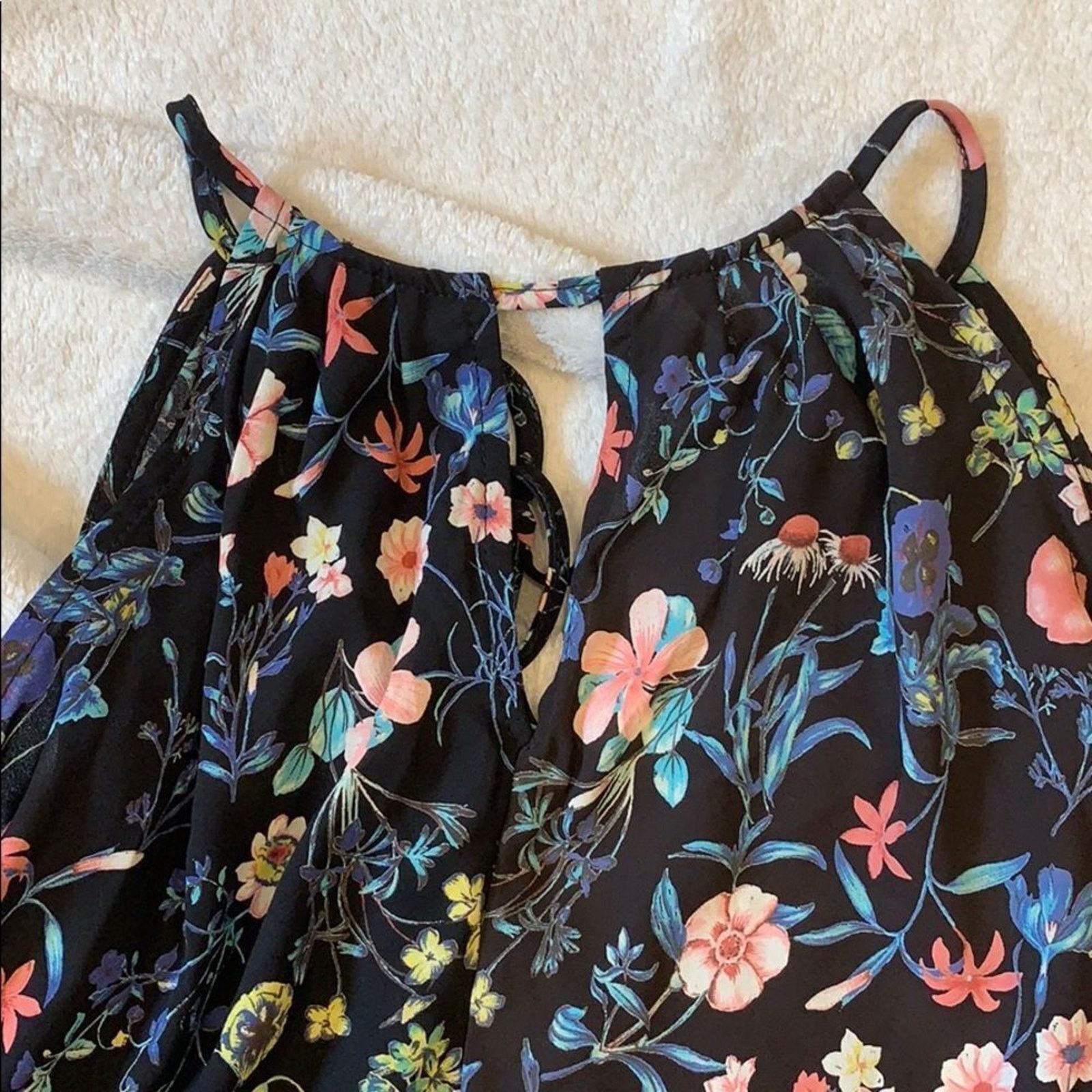 Other Blue Rain Floral High Neck Swing Tank Top | Sz S Size S / US 4 / IT 40 - 4 Thumbnail