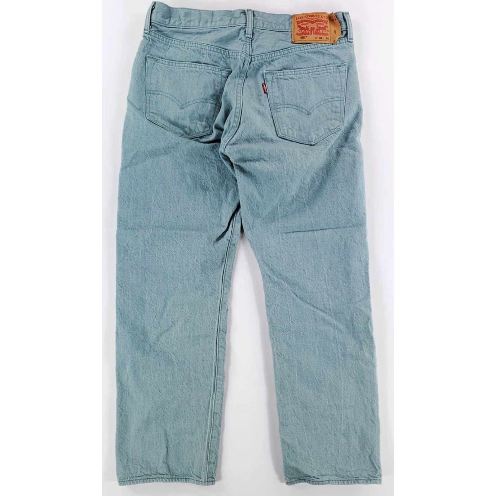 Levi's Levi's 501 Jeans Green Mens 34 x 30 Straight Denim Regular 28 Inseam White Oak Cone Denim Size US 34 / EU 50 - 6 Thumbnail
