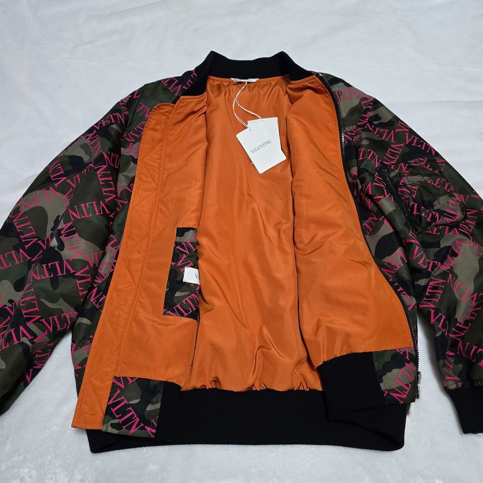 Valentino Valentino Army Camo Bomber Jacket with Pink Logo Letters Size US S / EU 44-46 / 1 - 10 Thumbnail