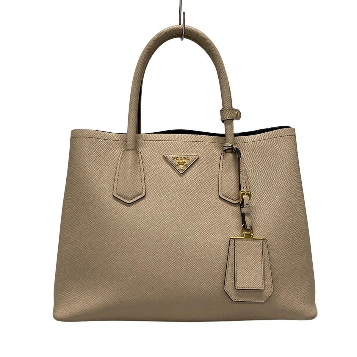 Prada Double Medium Bag Tote Bag Bn2775 Saffiano Cuir in Brown, Women's