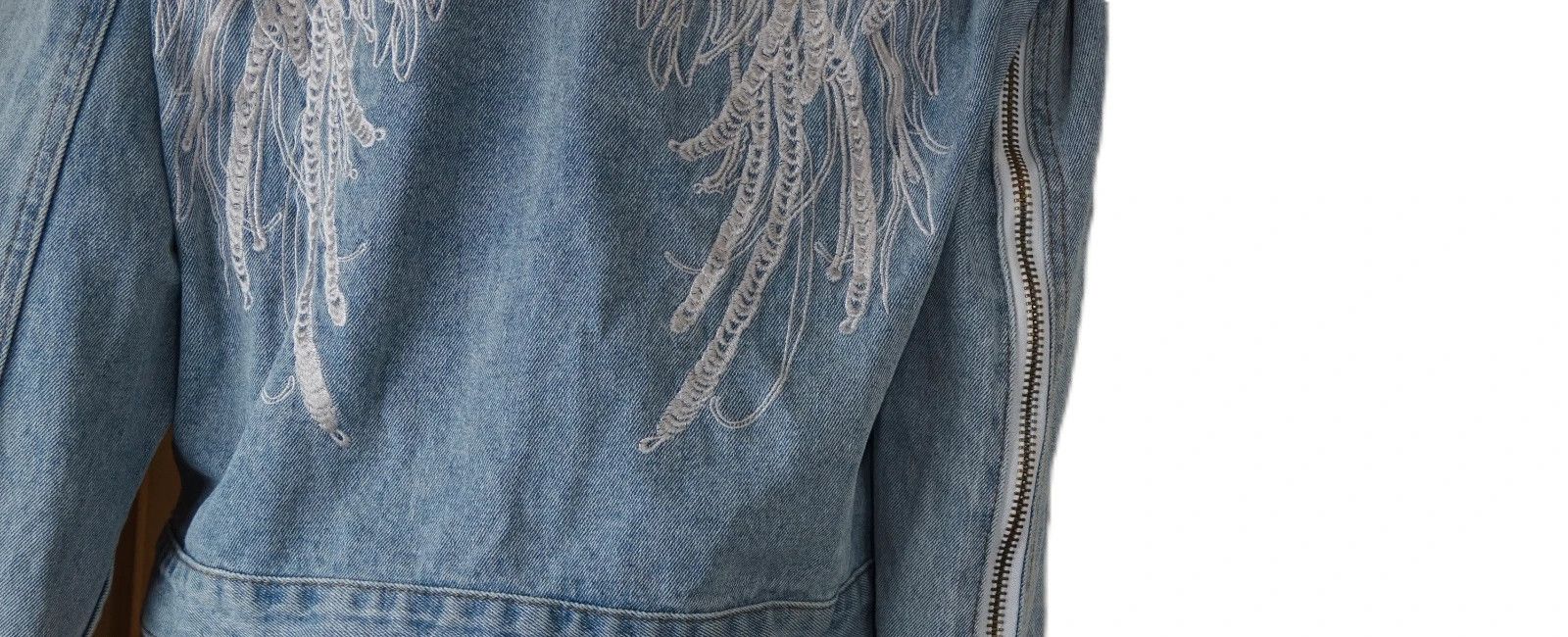 Other Grace Chow Angel Wing Denim Jacket WITH Original Hoodie Set Size XL / US 12-14 / IT 48-50 - 8 Thumbnail