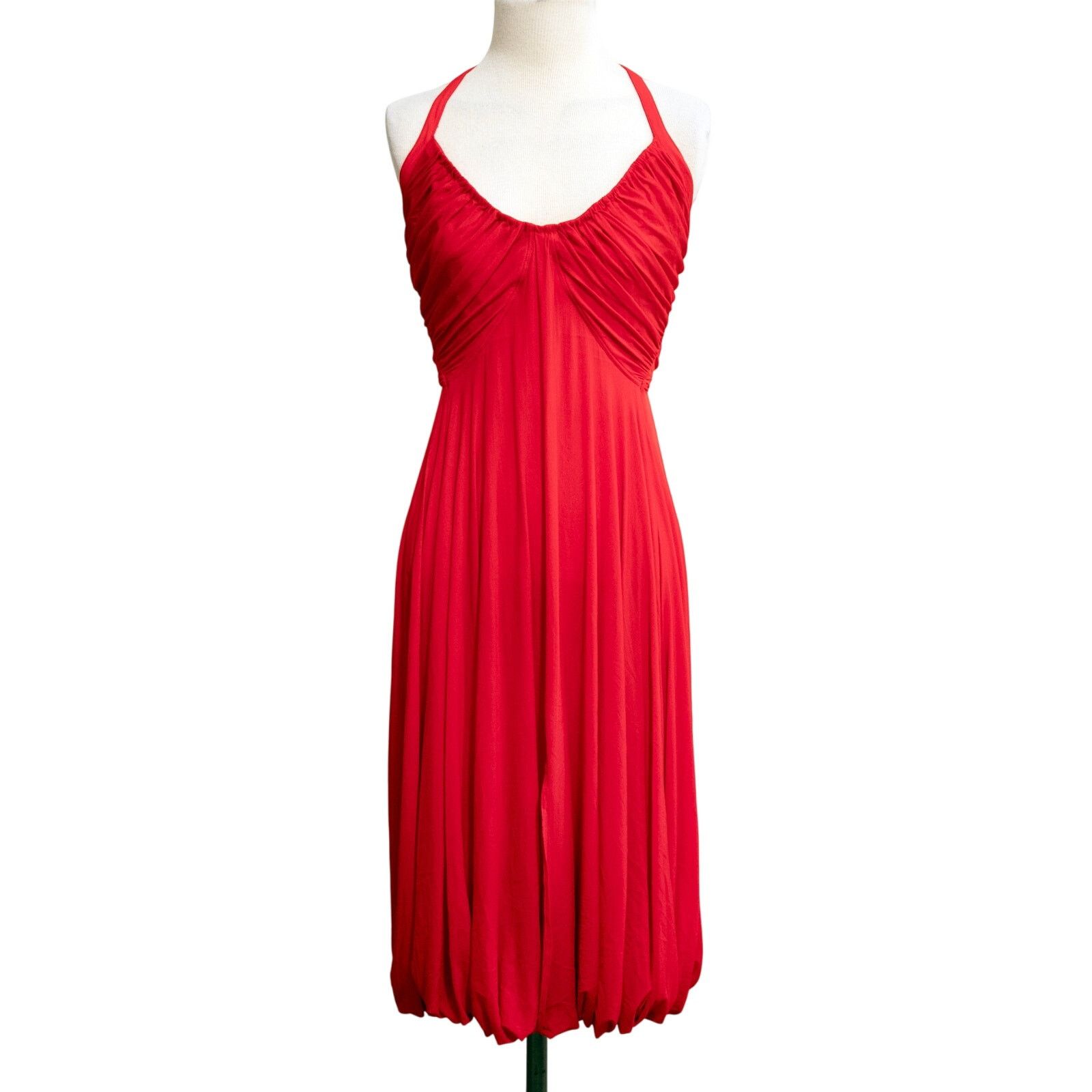 Donna Karan Donna Karan Collection Red Bubble Hem Midi Dress Size M / US 6-8 / IT 42-44 - 1 Thumbnail