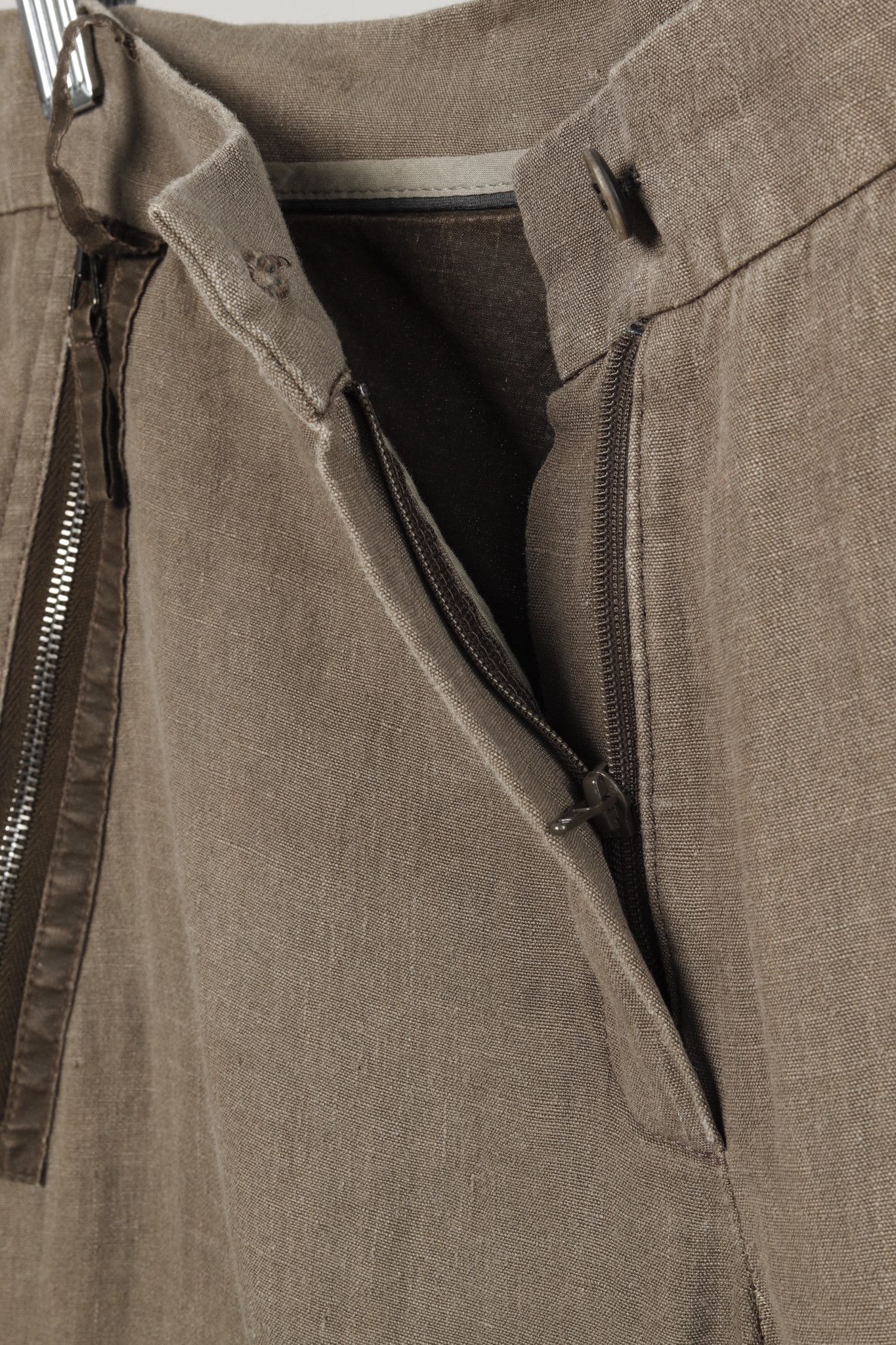 Annette Gortz Annette Gortz Rai Brown Linen Trim-Detail Zip-Pocket Culotte Size 32" / US 10 / IT 46 - 9 Thumbnail