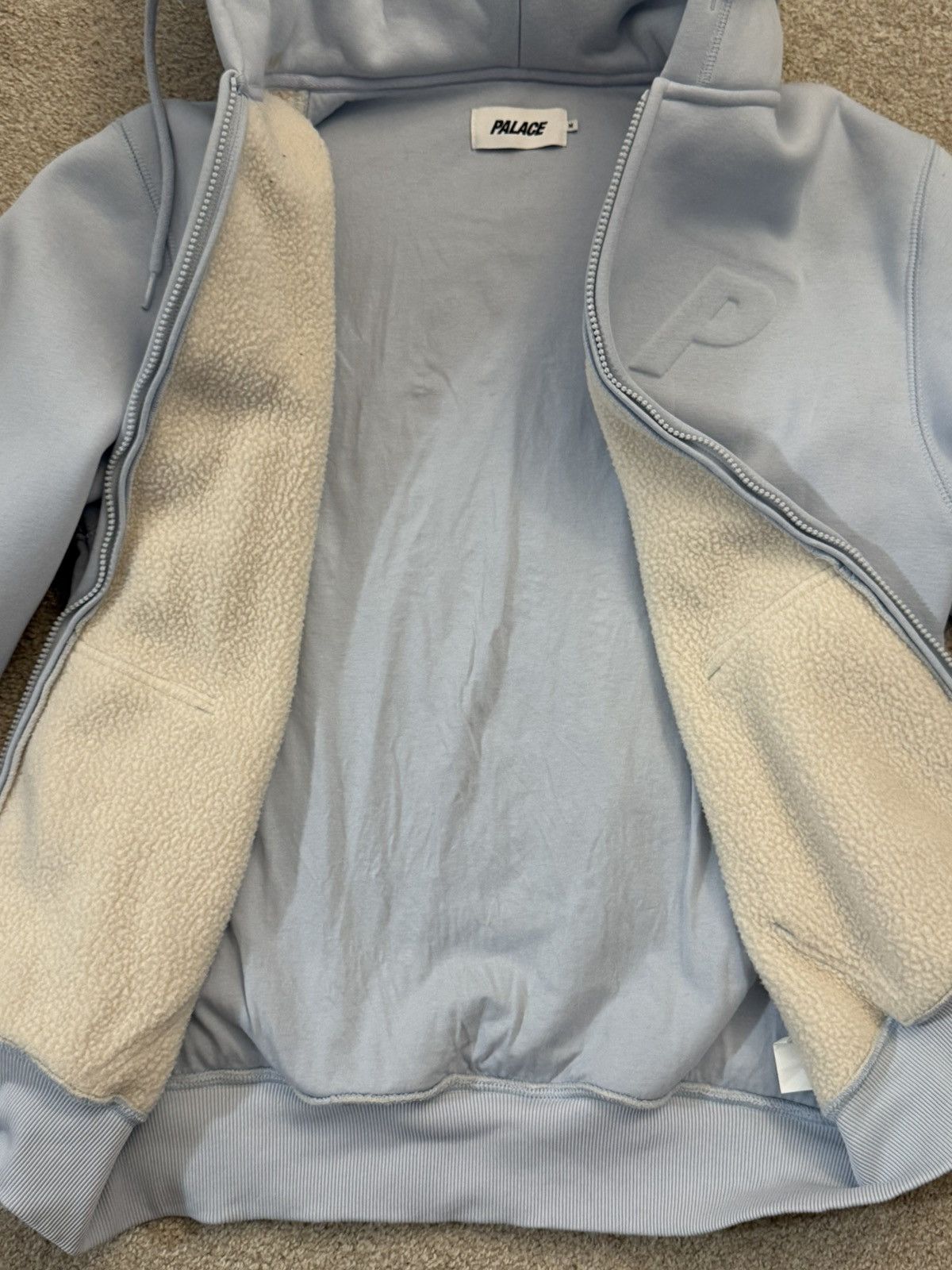 Palace Palace Thermal Embossed P3 Zip Hood (Faint Blue) Size US M / EU 48-50 / 2 - 4 Thumbnail