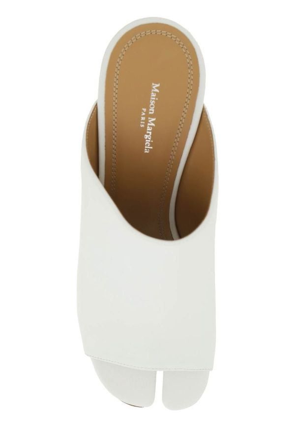 Maison Margiela o1mle0426 Tabi Leather Mules in White Size US 8 / IT 38 - 2 Thumbnail