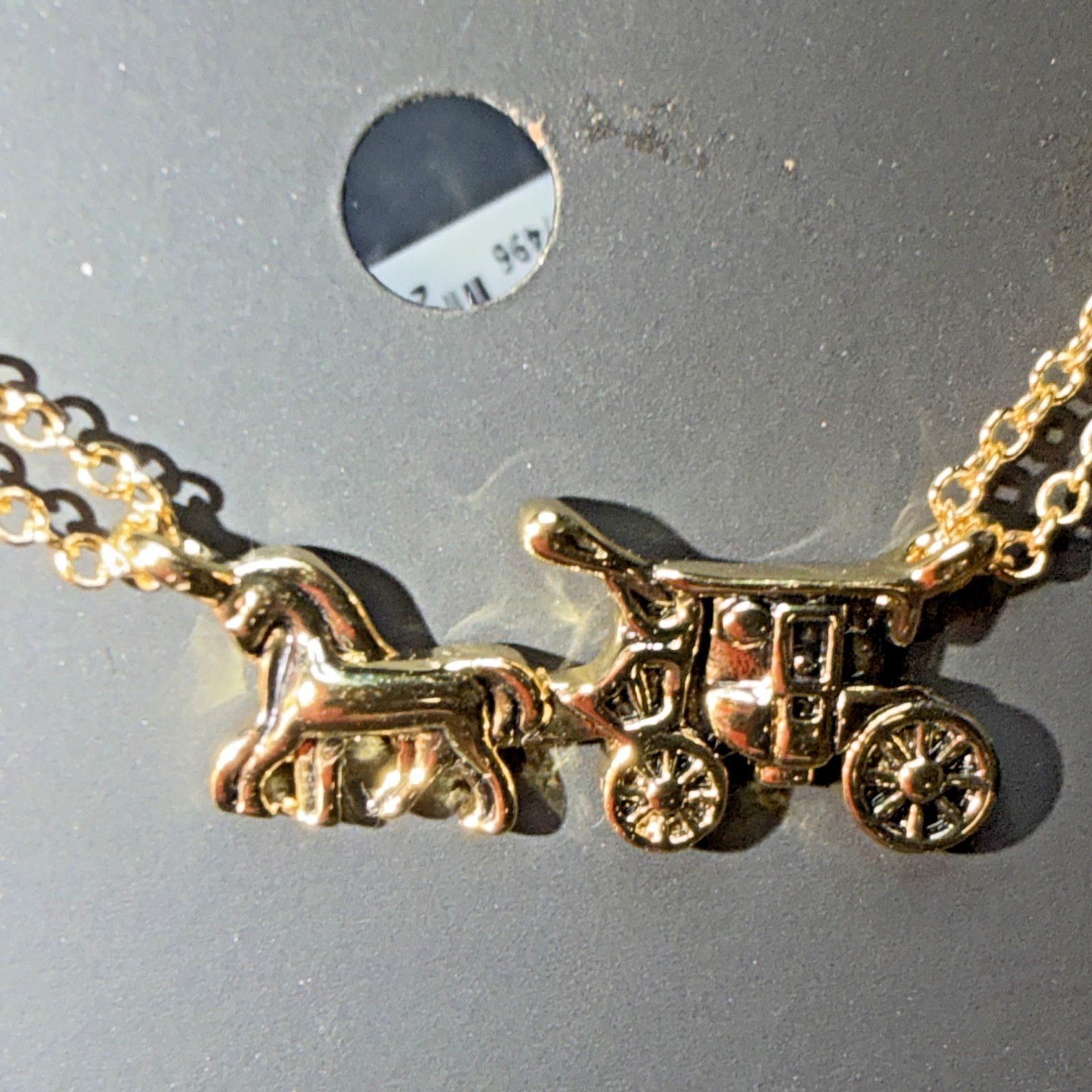 Coach Coach Jewlery Horse Carriage Pendant Necklace Gold Plated Size ONE SIZE - 9 Thumbnail