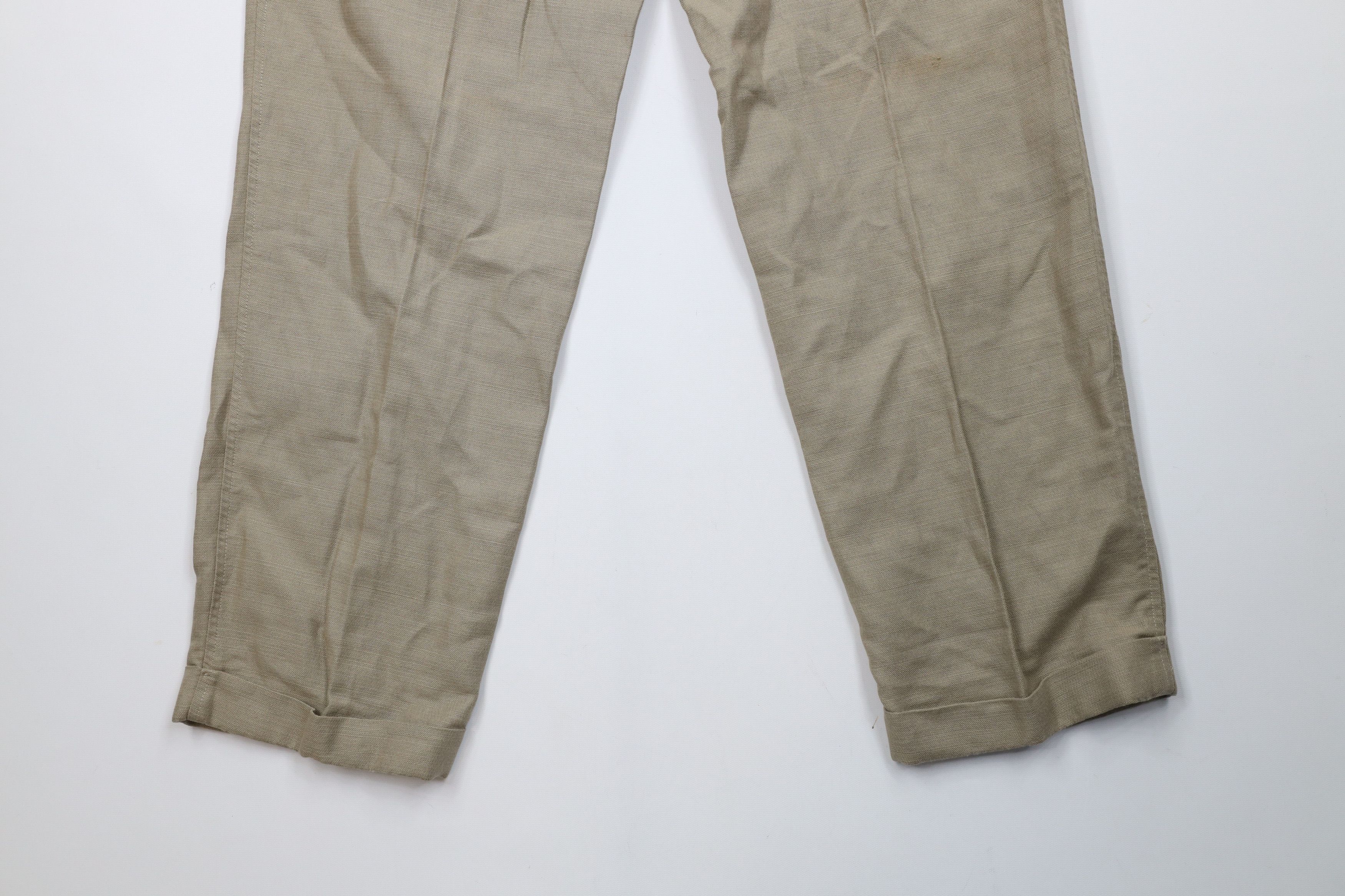 Vintage Vintage 90s Streetwear Linen Blend Cuffed Chino Pants Beige Size US 34 / EU 50 - 10 Thumbnail