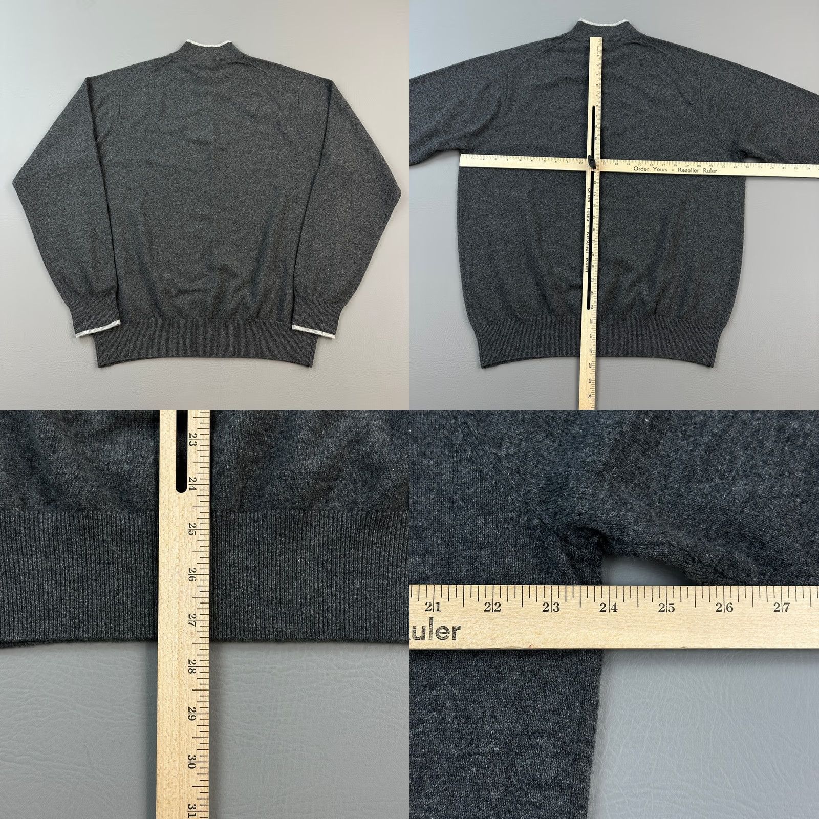 Peter Millar Peter Millar Sweater Mens XL Gray Cashmere 1/4 Zip Soft Luxury Casual Preppy Pullover Zip Mock Neck Split-Shift Style Size US XL / EU 56 / 4 - 8 Thumbnail