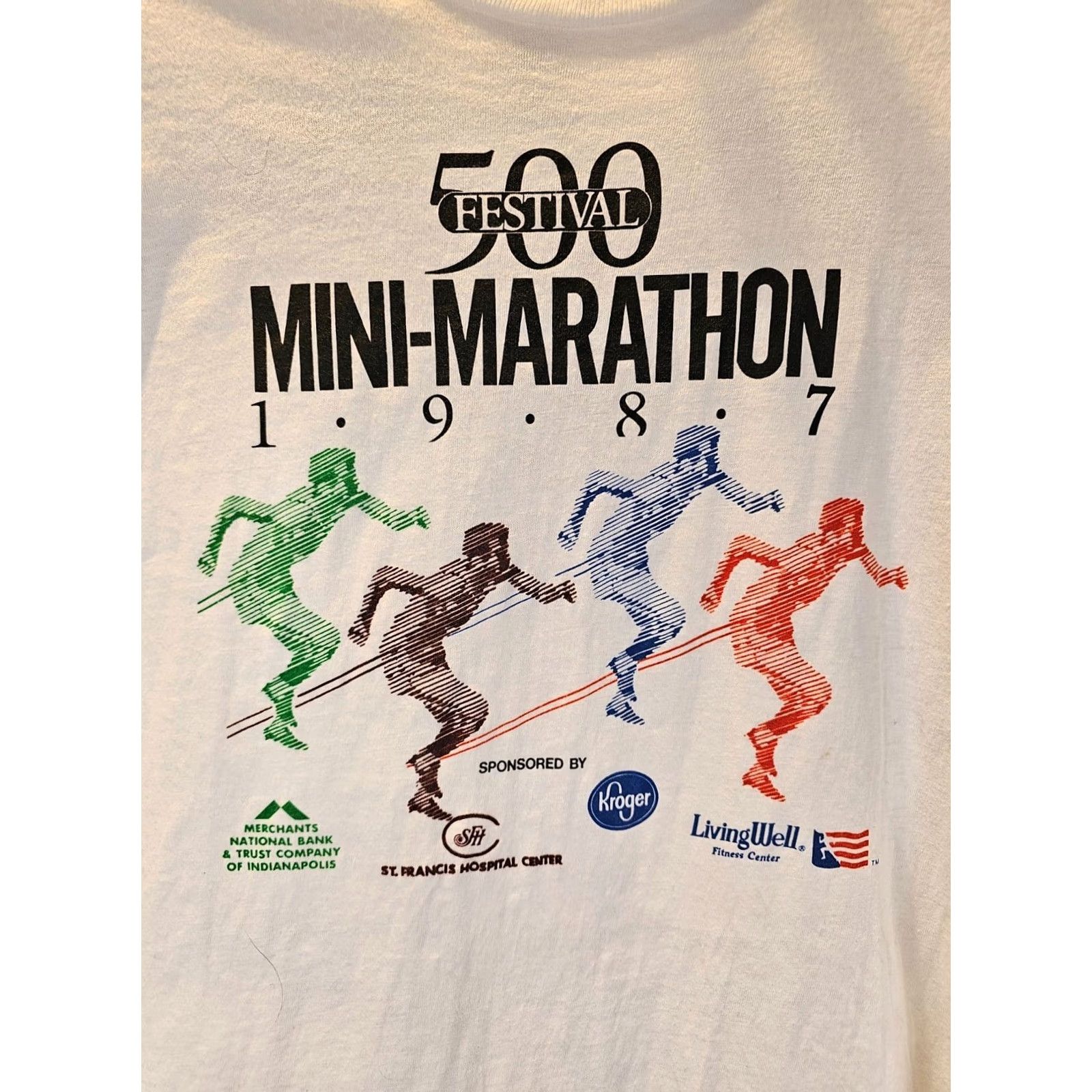 Logo 7 VINTAGE Logo 7 87' 500 MINI MARATHON FESTIVAL SINGLE STITCH WHITE LONG SLEEVE T-SHIRT XL Men Shirt Size US XL / EU 56 / 4 - 2 Thumbnail