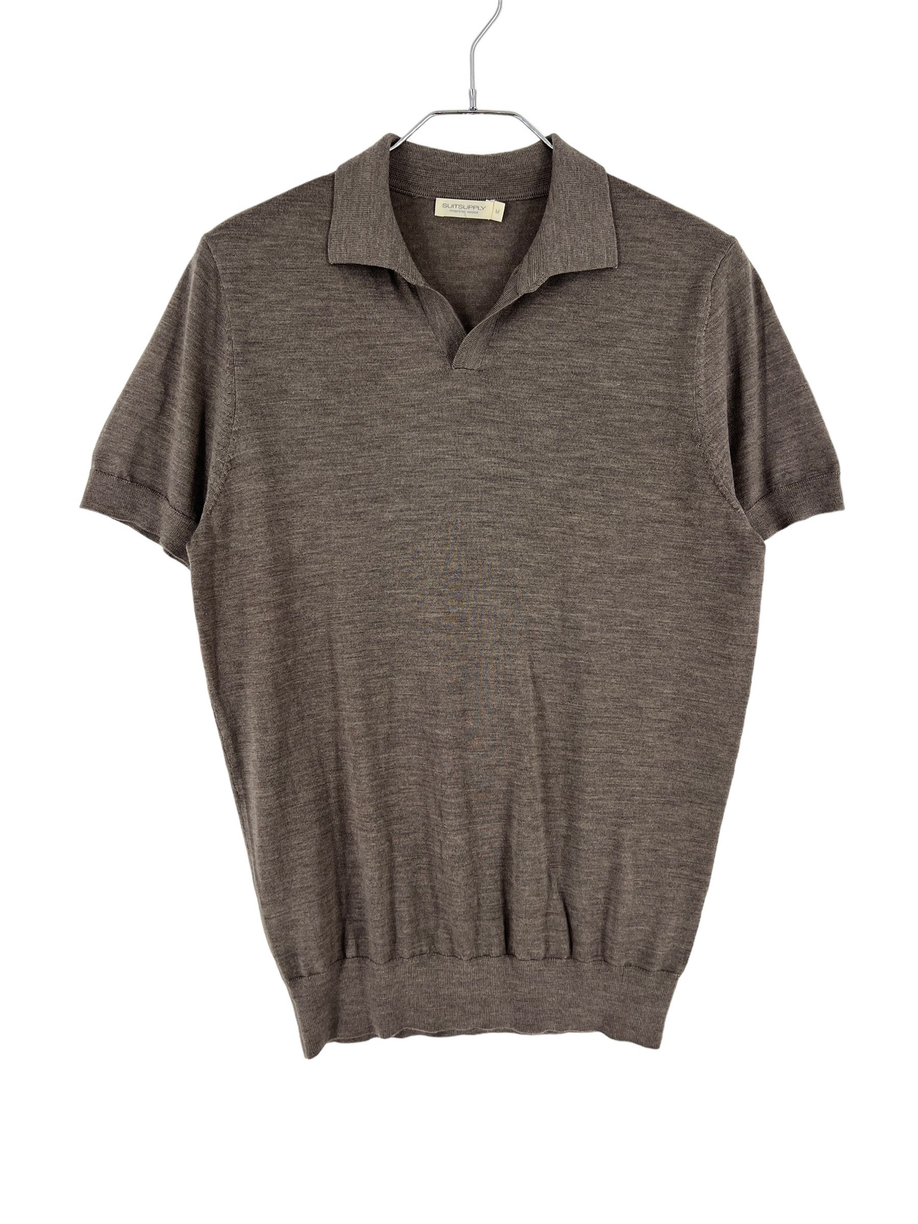 Suitsupply Merino Wool Johnny Collar Short Sleeve Polo Sweater Size XS Size US XS / EU 42 / 0 - 1 Thumbnail
