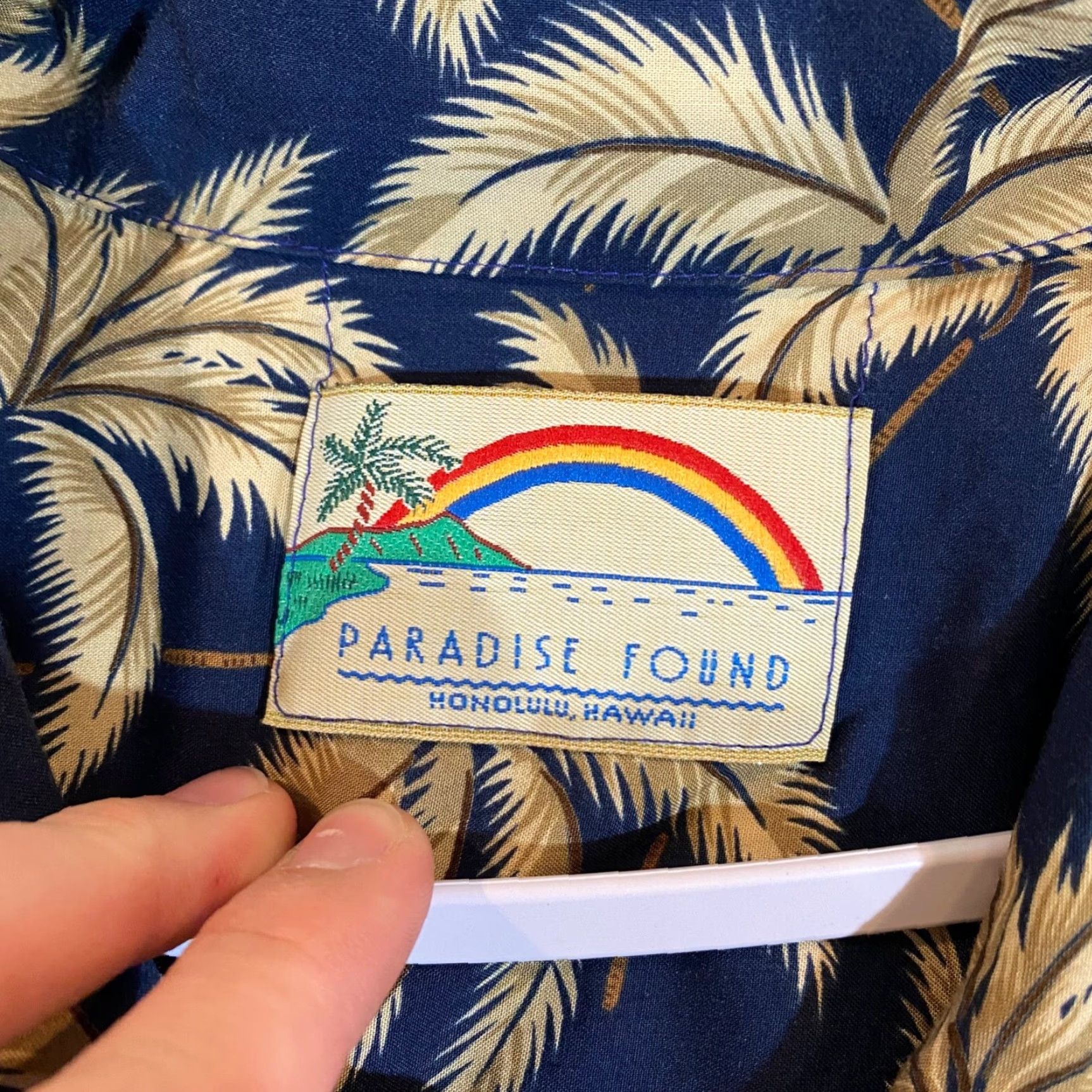 Paradise Found Paradise Found Hawaiian Shirt Mens XL Blue Brown Floral All Over Casual Vacation Shirt Size US XL / EU 56 / 4 - 2 Thumbnail