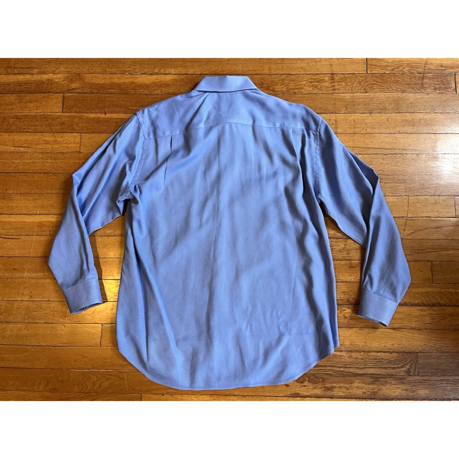 Armani Armani Collezioni Dress Shirt Men’s 16 41 R Blue Pinstripe Shirt Business Mens Regular 45 in Chest 29 in Sleeves Long Sleeve Collar Buttoned Size 42R - 7 Thumbnail
