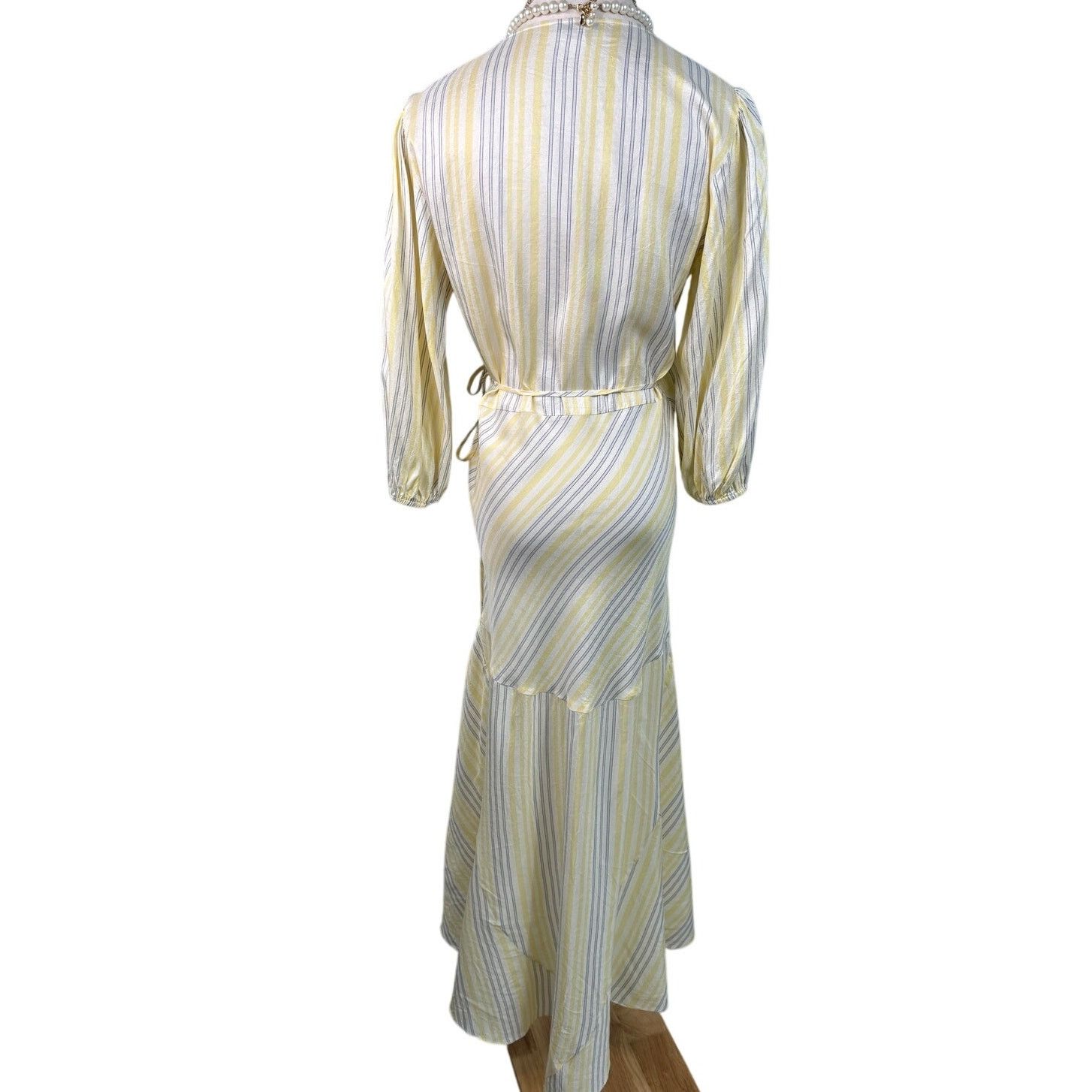 Ganni Ganni Bergamot silk wrap dress yellow stripe size 38 / US 6 Size M / US 6-8 / IT 42-44 - 11 Thumbnail
