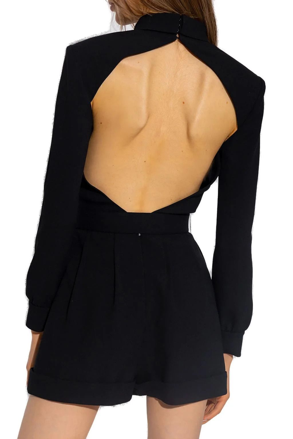Saint Laurent Paris o1la1rc1a0425 686988 Backless Playsuit in Sablé in Black Size M / US 6-8 / IT 42-44 - 4 Thumbnail