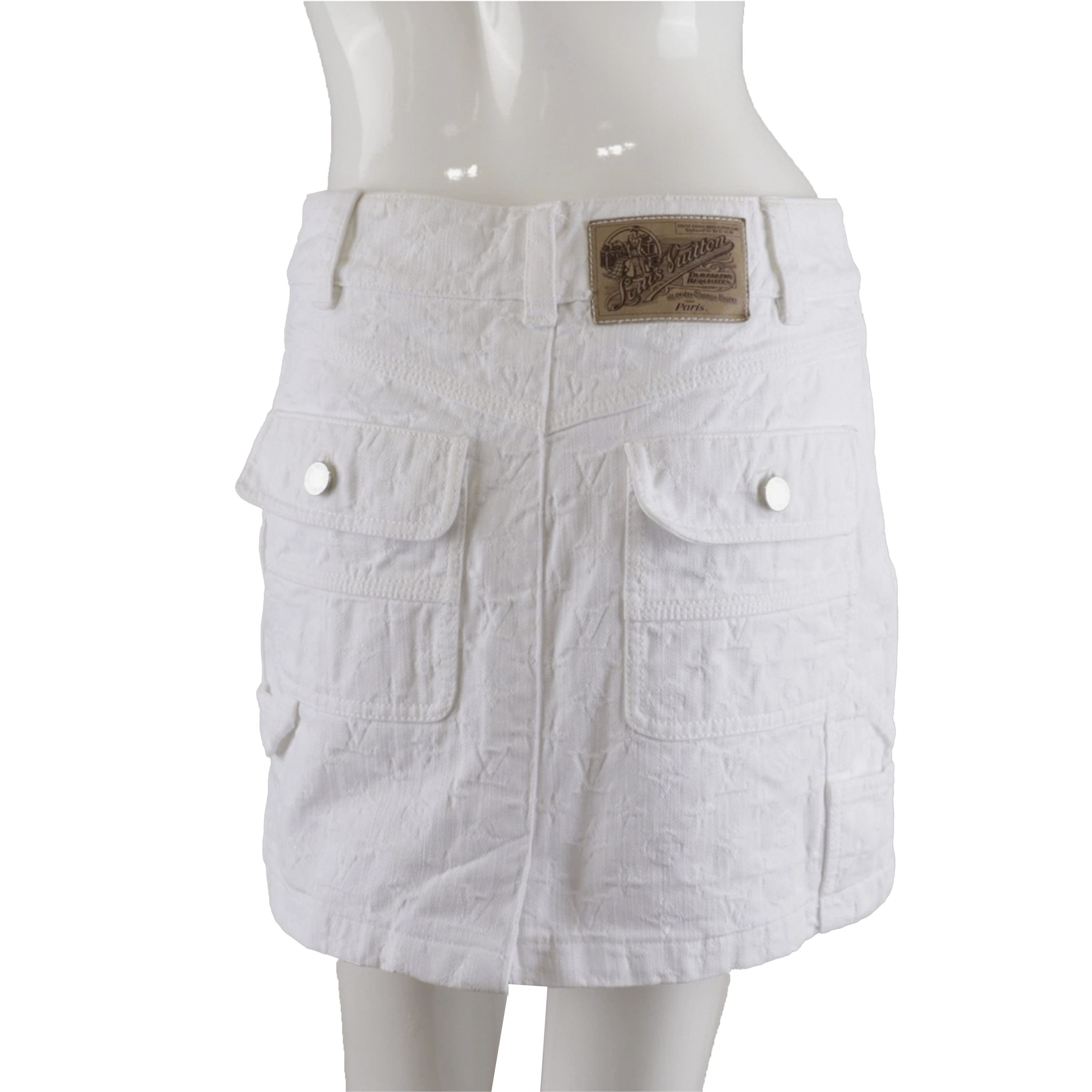 Louis Vuitton Louis Vuitton LV Vintage White Monogram Mini Cargo Skirt Size 30" / US 8 / IT 44 - 2 Thumbnail