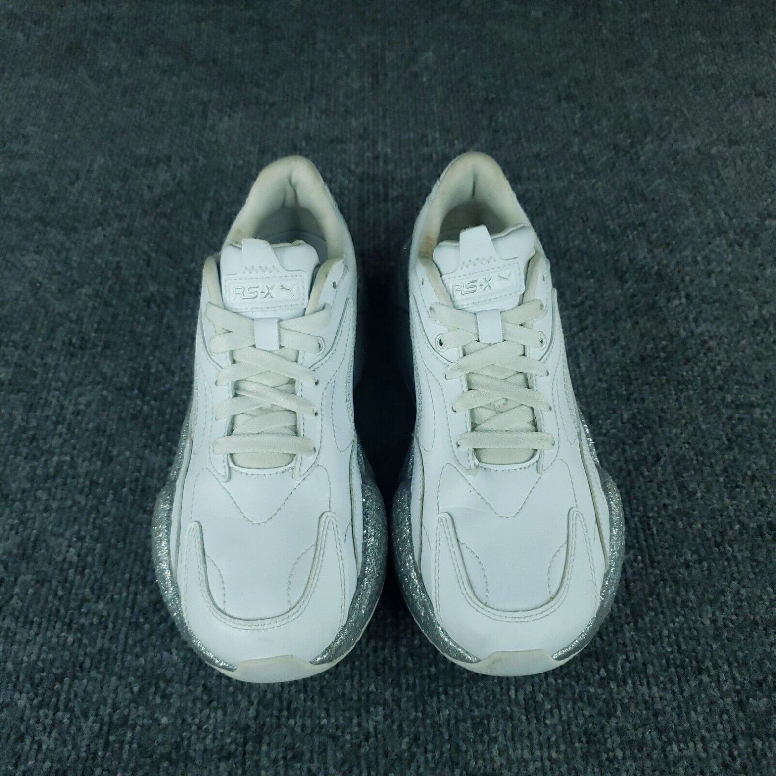 Puma Puma RS X3 Glitz Shoes Womens 8.5 White Silver Running Sneakers 372647-01 Size ONE SIZE - 3 Thumbnail