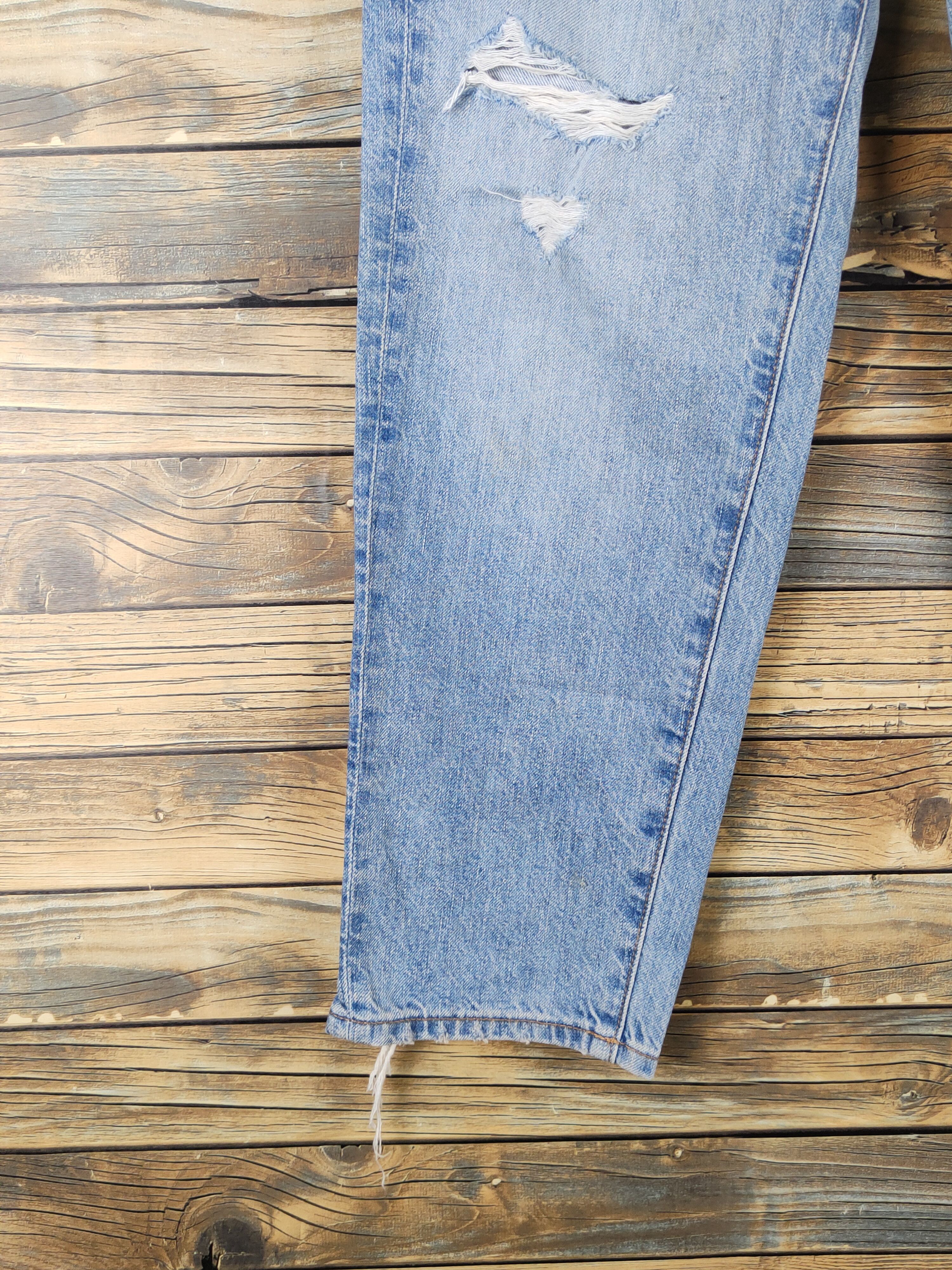 Japanese Brand Uniqlo fabric by kaihara Distress Ripped denim Jeans #W1296 Size US 27 - 4 Thumbnail