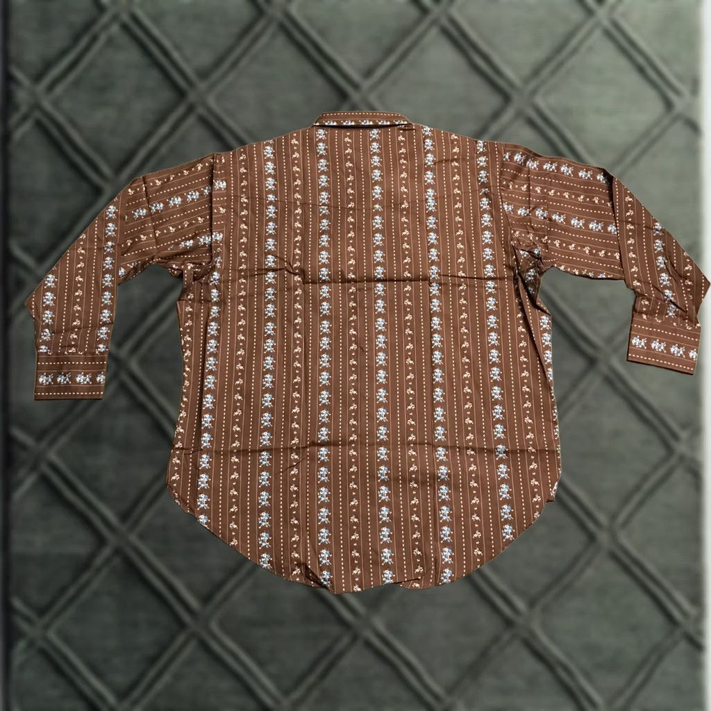 Vintage Nike Shirt Mens 2XL Brown Striped Pearl Snap Collared Western Dress Shirt NWT Ely Cattleman Size US XXL / EU 58 / 5 - 1 Thumbnail