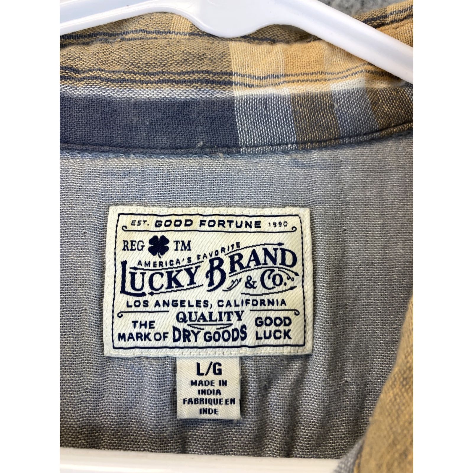 Lucky Brand Lucky Brand Dress Shirt L Plaid Multicolor Long Sleeve Button-Down Classic Mens Size US L / EU 52-54 / 3 - 4 Thumbnail