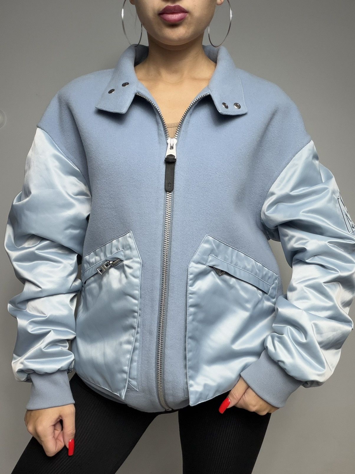 Mackage Mackage Monreal Wool Cashmere Bomber Baby Blue Women’s Size S / US 4 / IT 40 - 11 Thumbnail