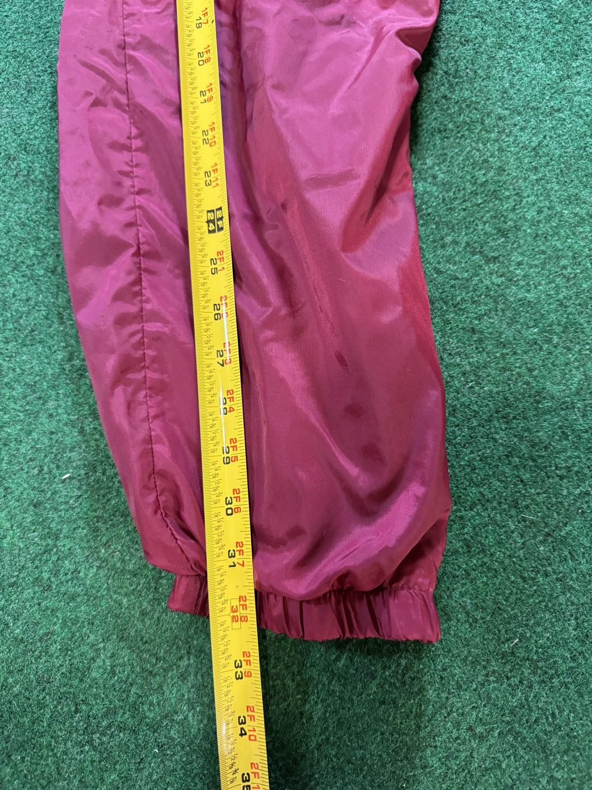 Nike × Vintage Vintage 90s Nike Red Burgundy Swooshy Jogger Track Pants Size US 30 / EU 46 - 7 Thumbnail