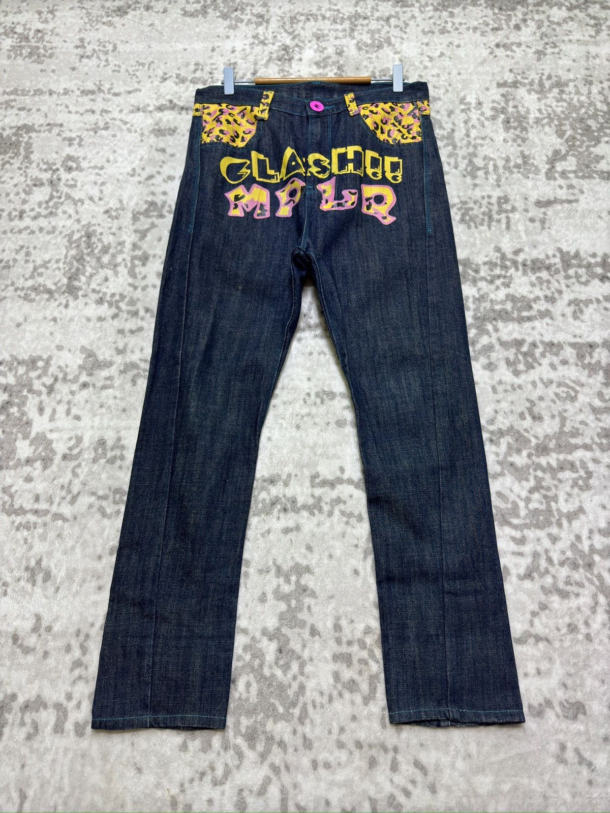 Japanese Brand Vintage CLASH!! MPLQ Daicock Printed Denim Jeans Size US 31 - 1 Thumbnail
