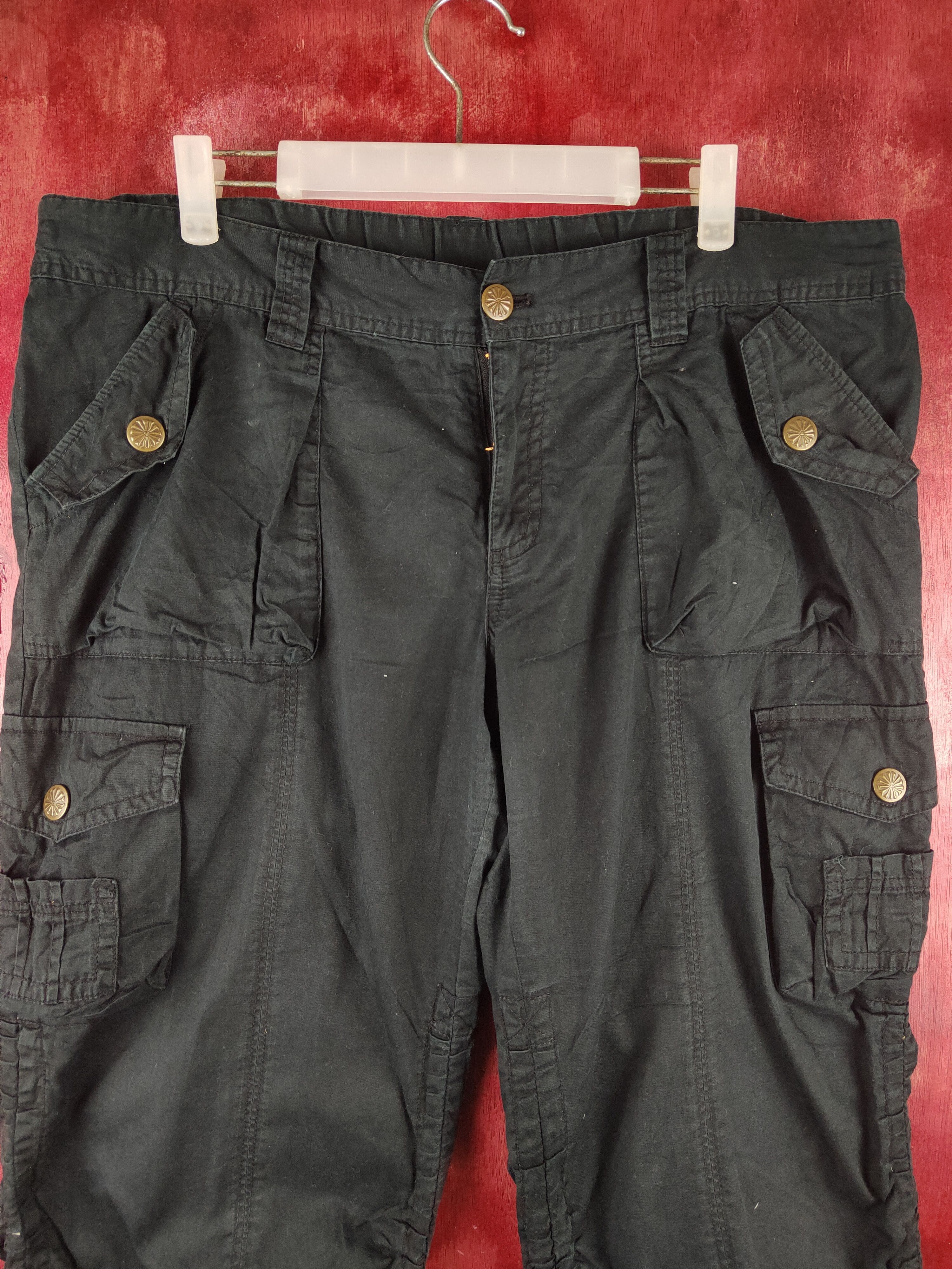 Japanese Brand Japanese Brand Black Short cargo Pants N#S49 Size US 37 - 2 Thumbnail