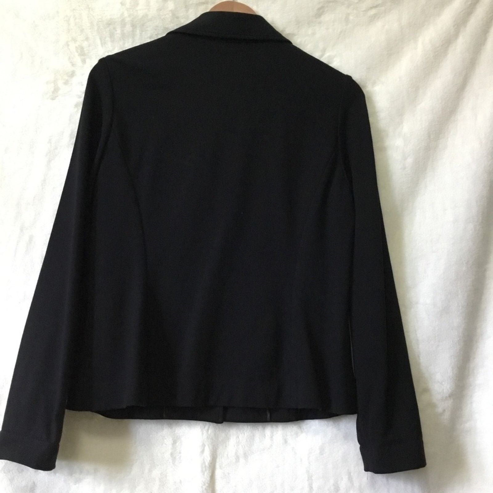 Chicos Chico's Black Double Row Hood w/ Eye Closure Blazer Size M / US 6-8 / IT 42-44 - 7 Thumbnail