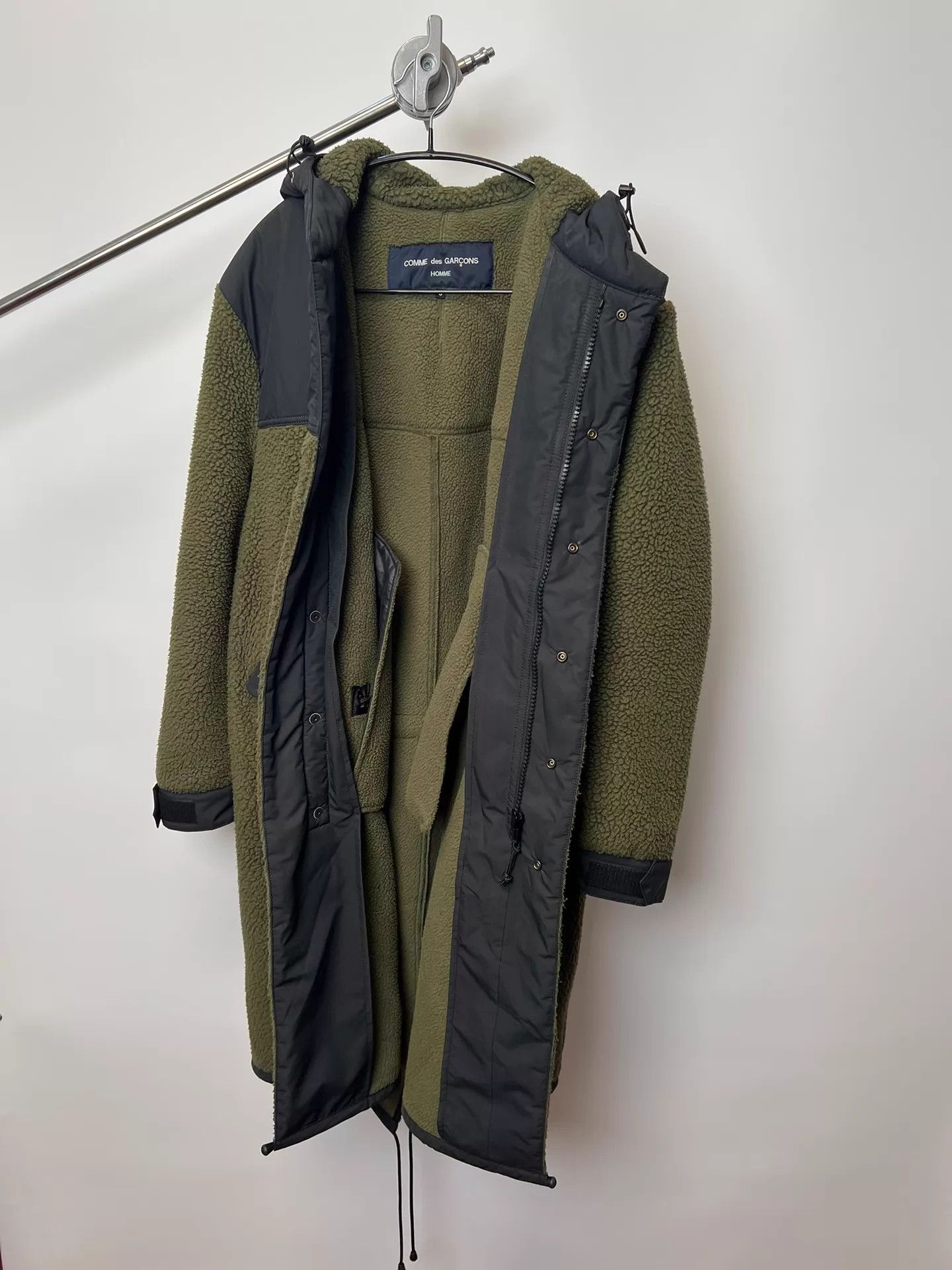 Comme des Garcons CDG Homme Moss Green Polartec Fleece Cotton Hooded Size US S / EU 44-46 / 1 - 6 Thumbnail