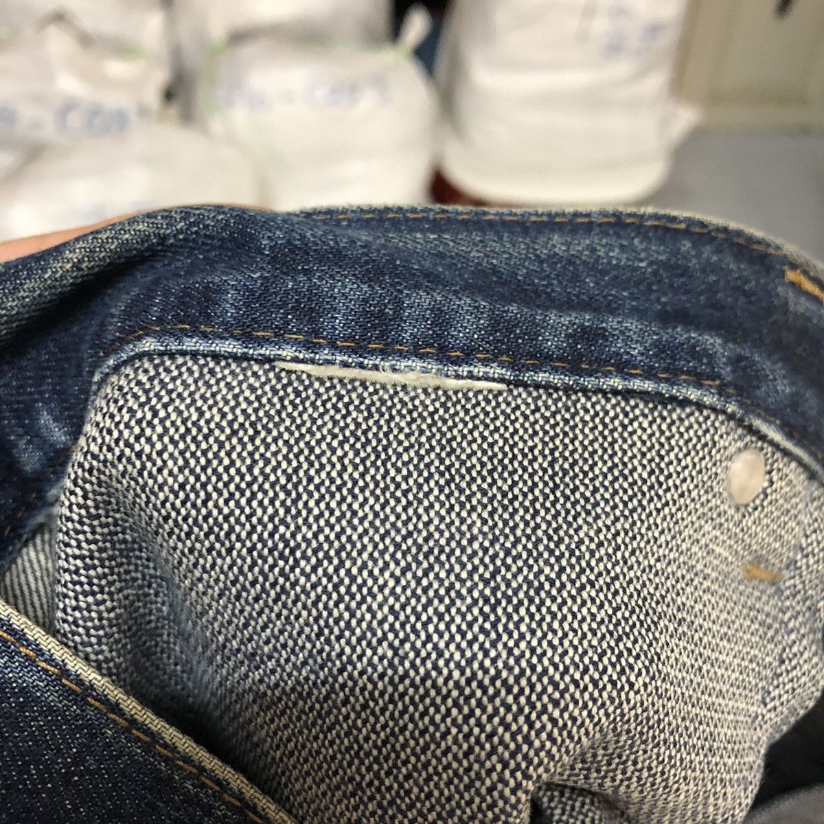Japanese Brand DL Japan vintage selvedge Blue Distressed Denim Pants #C163 Size US 32 / EU 48 - 22 Thumbnail