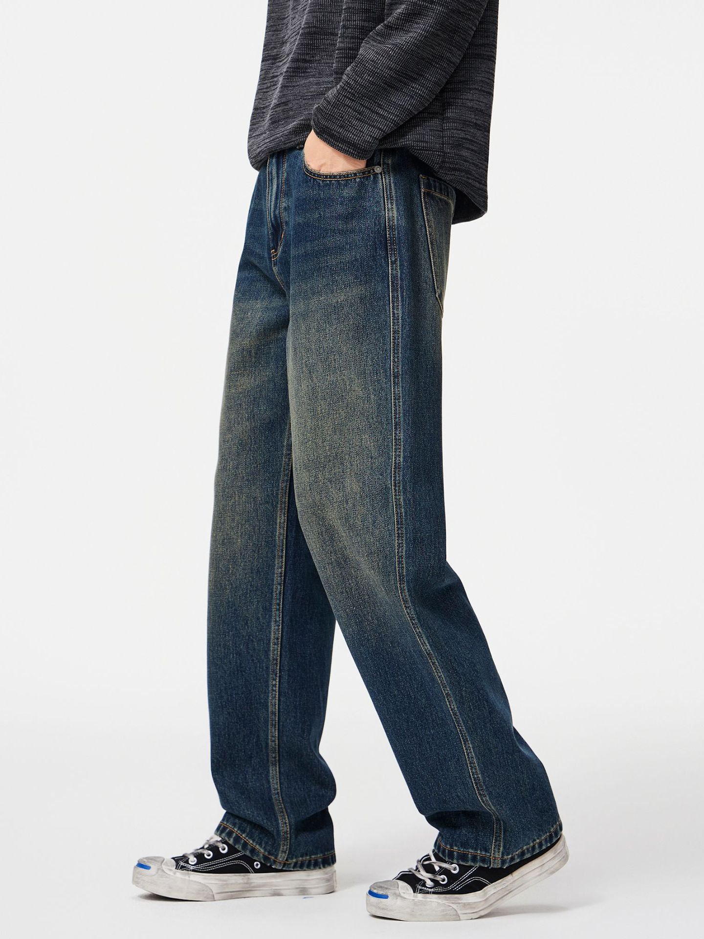 Japanese Brand American retro men's loose casual straight leg jeans Size US 32 / EU 48 - 3 Thumbnail