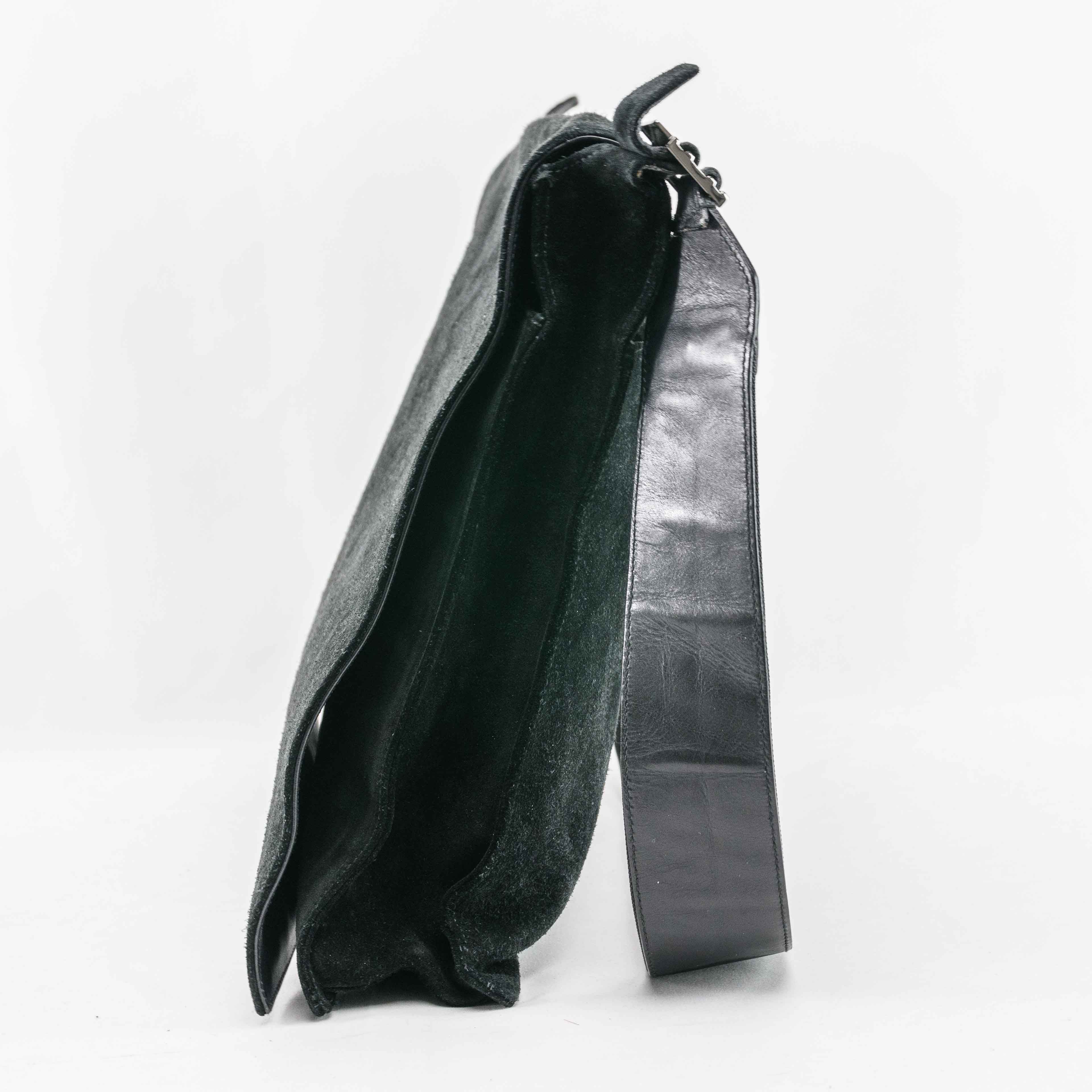 Gucci Gucci Black Suede and Leather Messenger Bag Size ONE SIZE - 7 Thumbnail