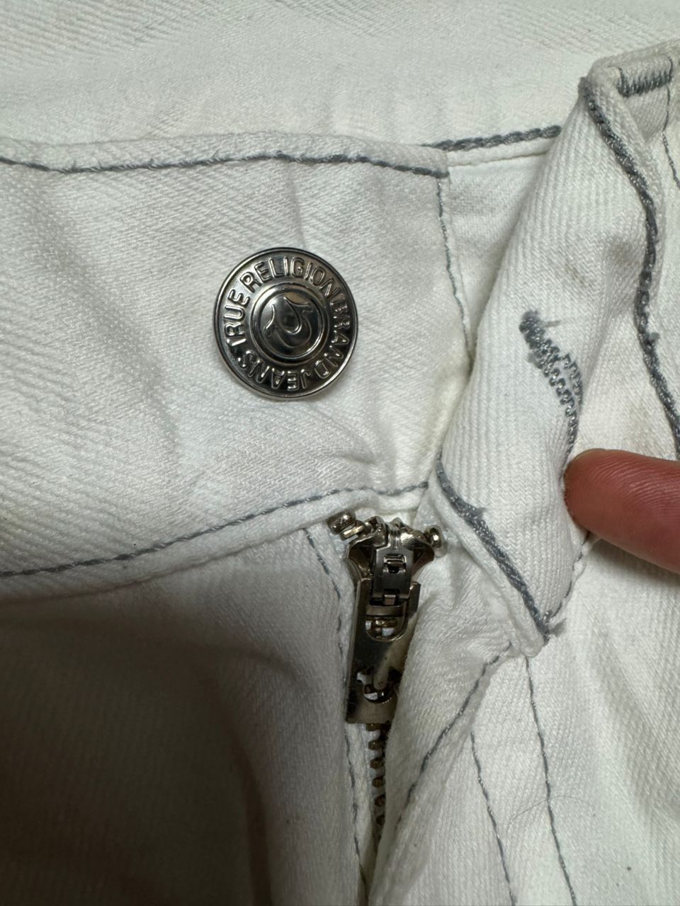 True Religion 💥BigSize💥Y2K True Religion Straight Sick Thrashed White Jean Size US 38 / EU 54 - 18 Thumbnail