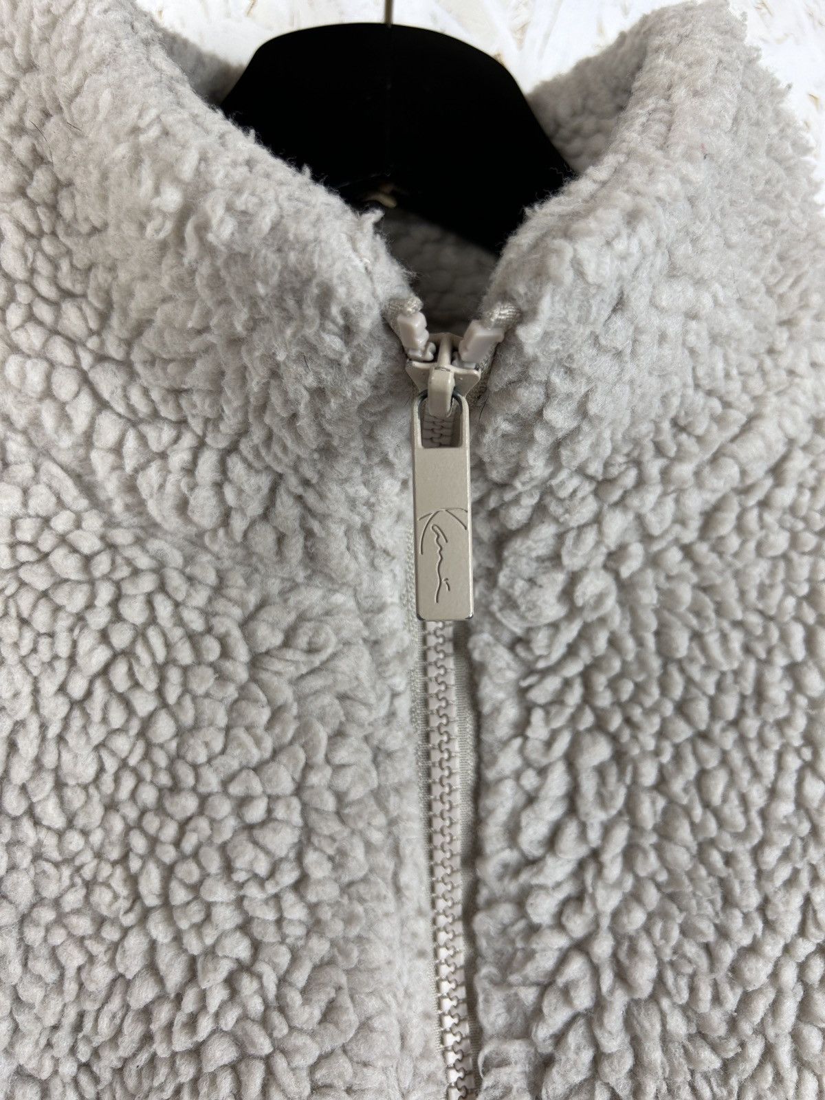 Karl Kani Karl Kani Big Logo Sherpa Fleece Jacket In Beige Size US M / EU 48-50 / 2 - 6 Thumbnail