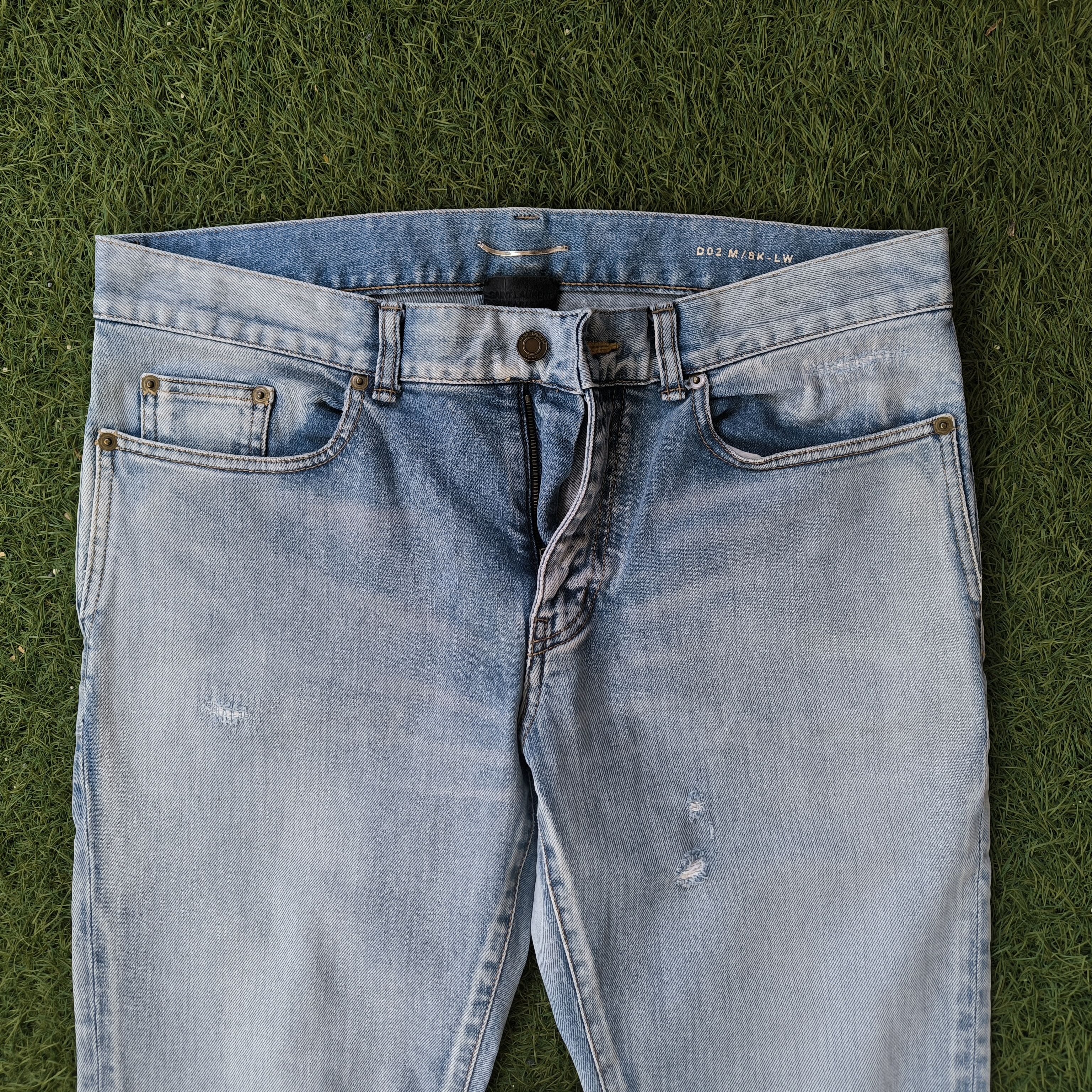 Saint Laurent Paris Saint Laurent Light Wash Distressed Jeans Made in Japan Size US 32 / EU 48 - 2 Thumbnail