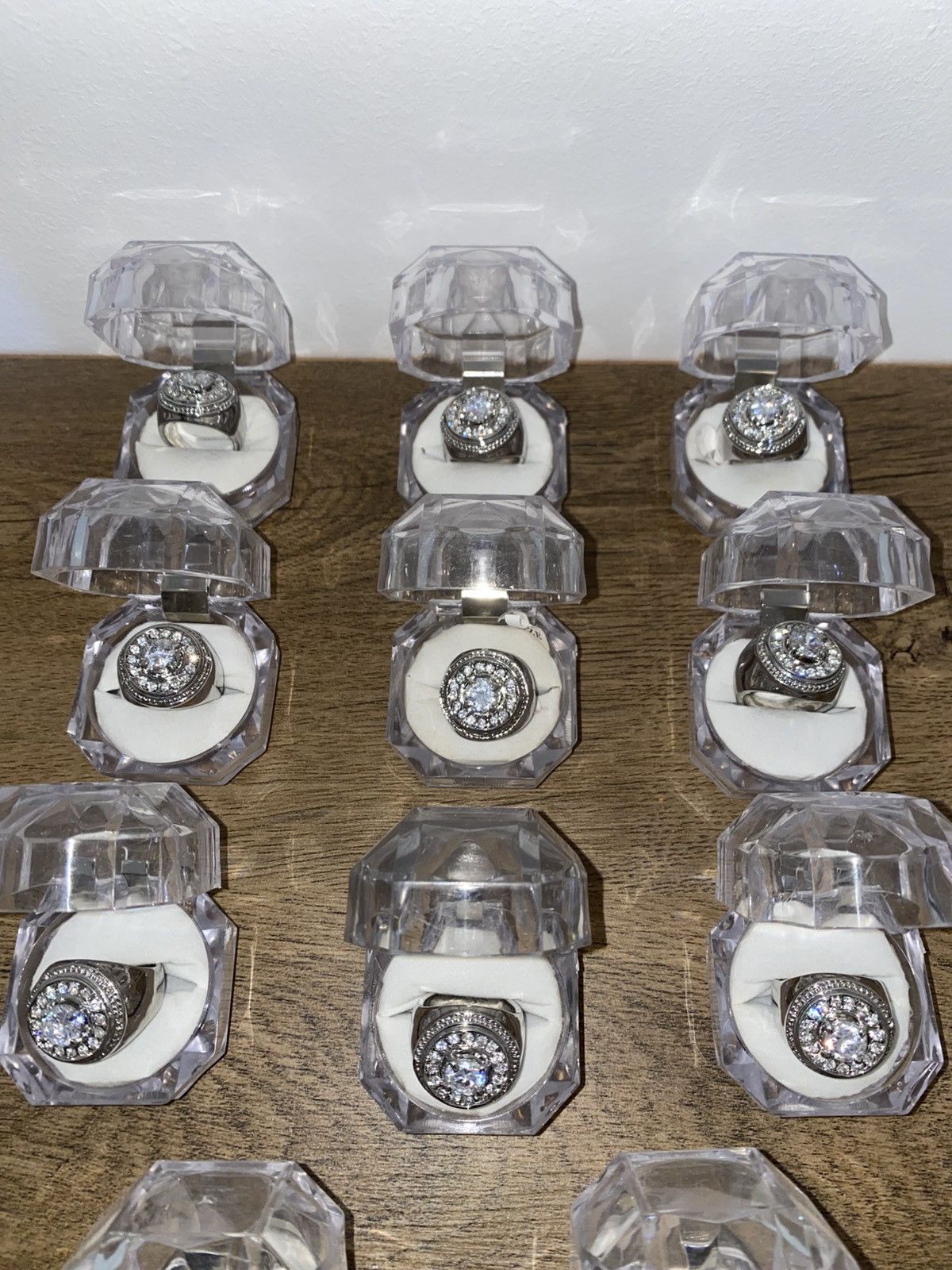 Vintage 13 Rhinestone rings Size ONE SIZE - 6 Thumbnail