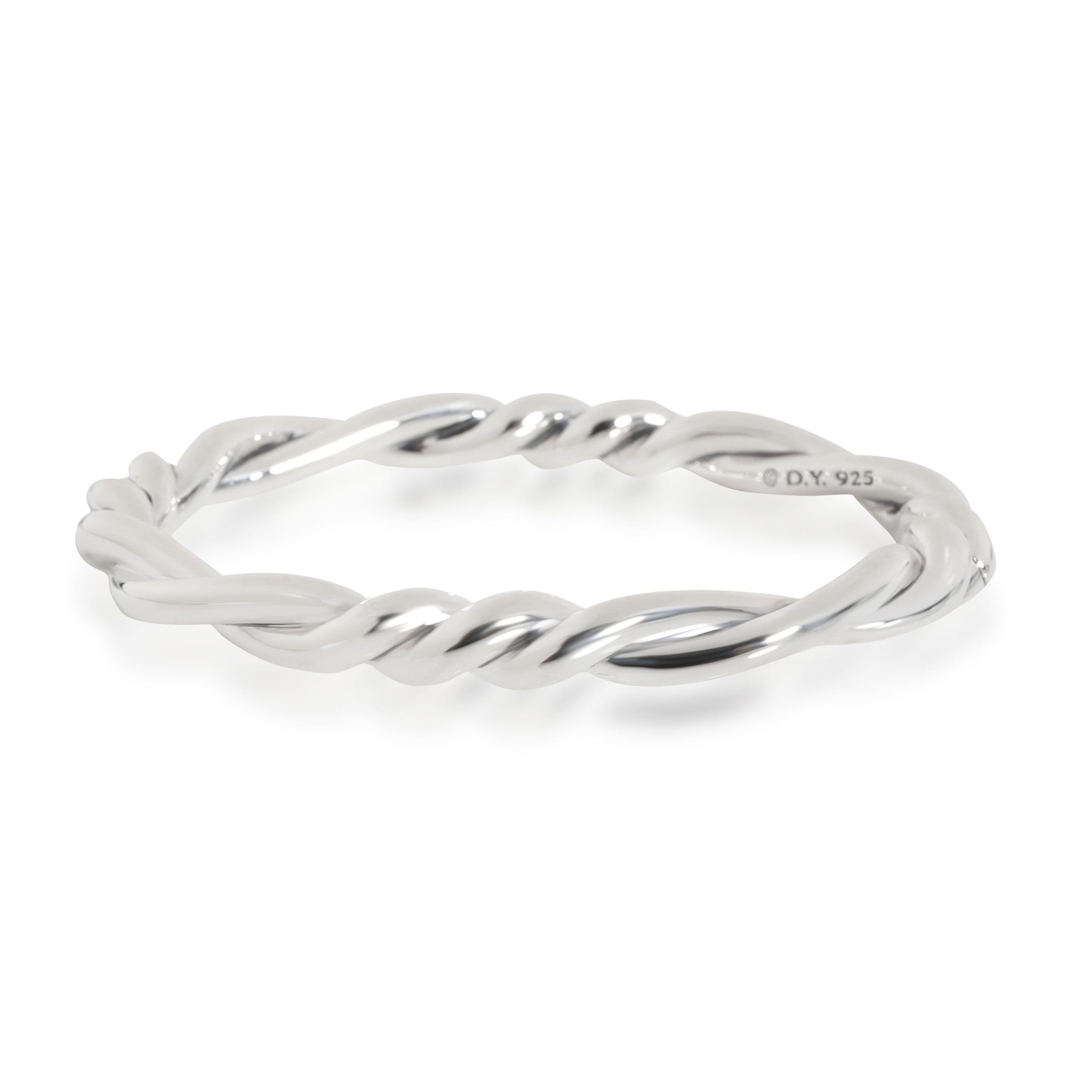 image of David Yurman Continuance Twist Hinged Bangle In Sterling Silver, Women's