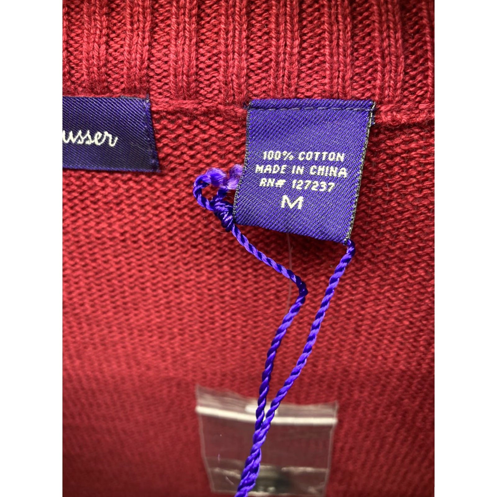 Vintage Alan Flusser Sweater Men M Pullover 3 button Mock Neck Cotton Red NWT Regular Knit Lightweight Long Sleeve Vintage? No (remove) Size US M / EU 48-50 / 2 - 5 Thumbnail