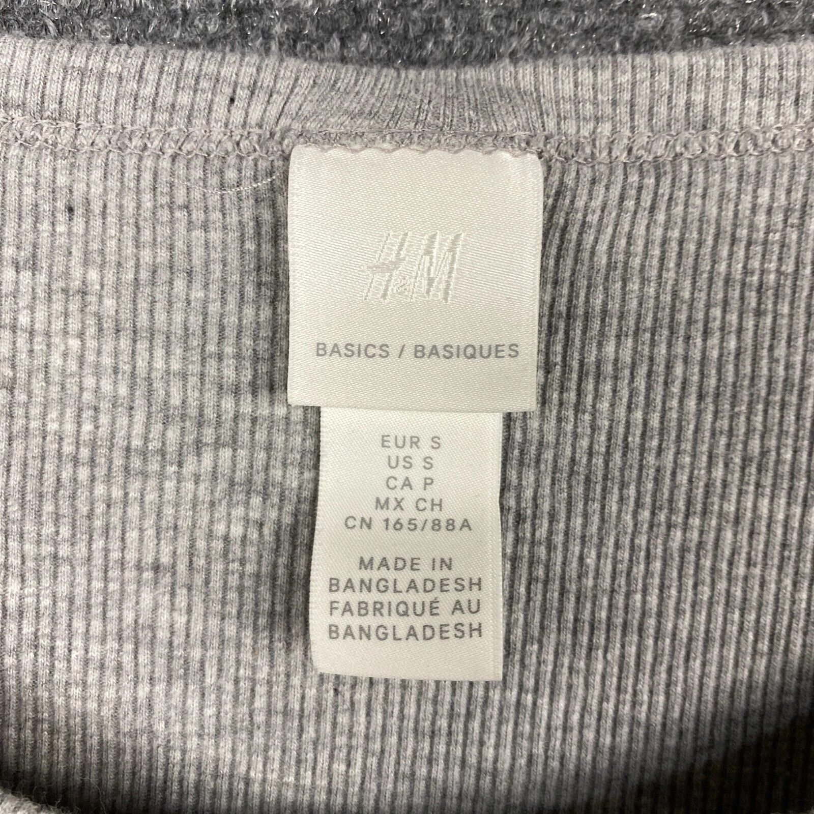H&M H&M Top Small Women's Short Sleeve Gray Cotton Blend S Size S / US 4 / IT 40 - 4 Thumbnail