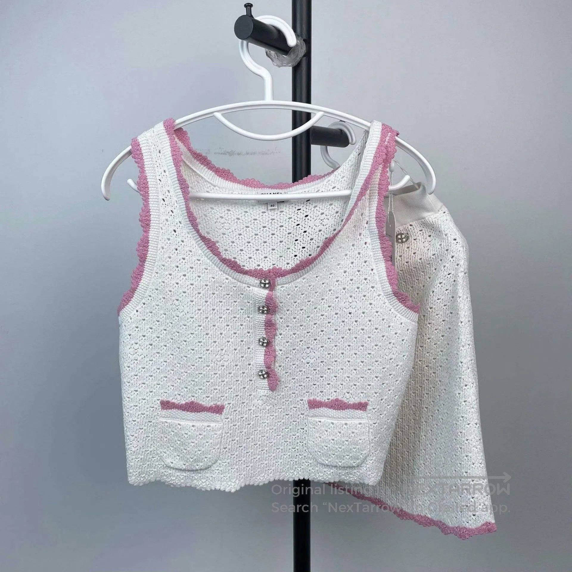 Chanel Chanel 24P White Knit Two. Size 39" - 1 Thumbnail